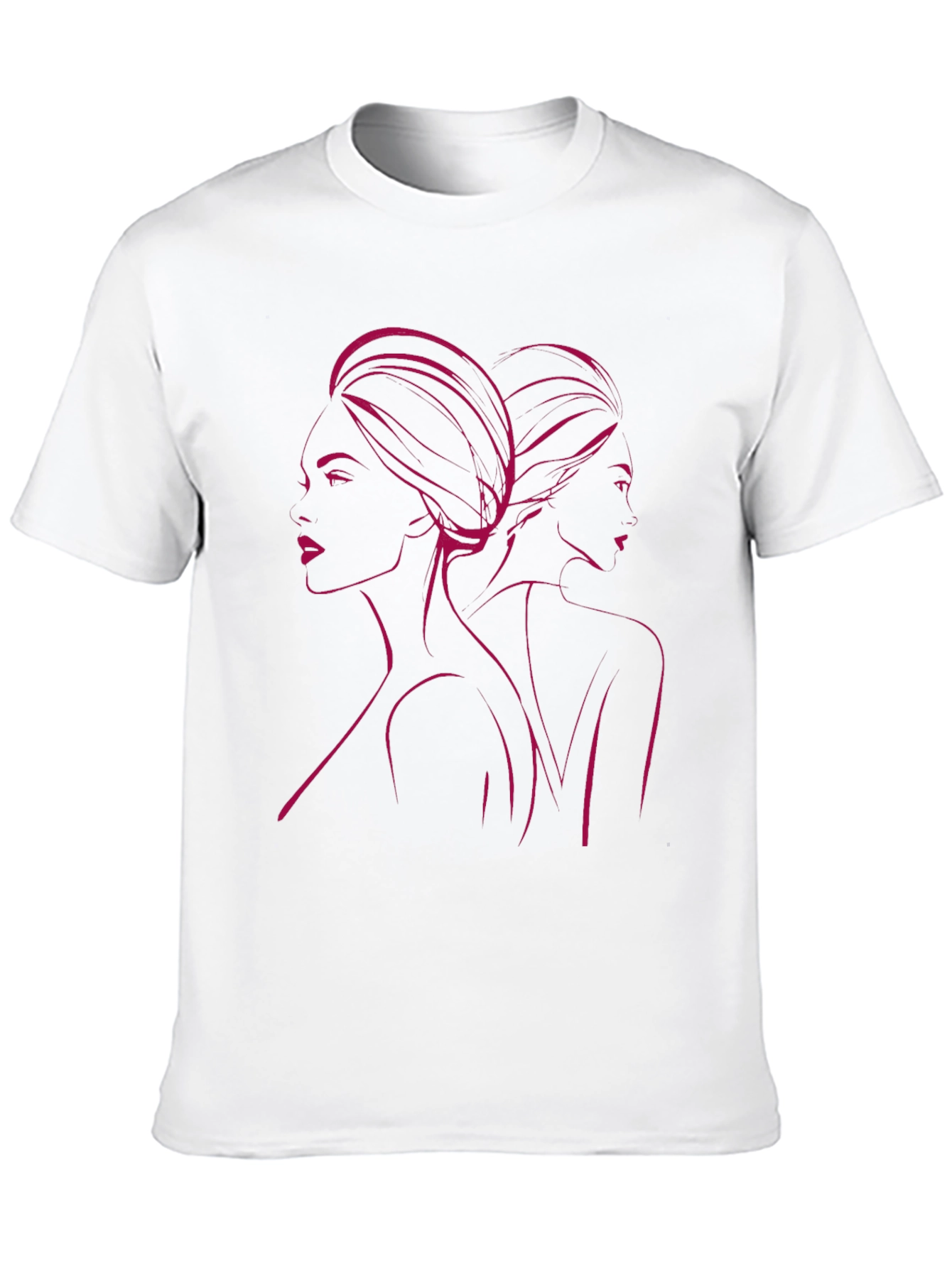 Stylish Black T-Shirt with Woman Portrait Design