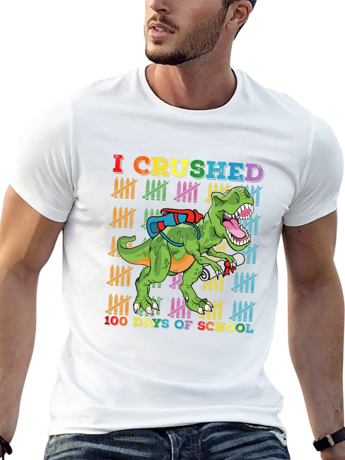 Crushed 100 Days T-Rex Back to School Shirt