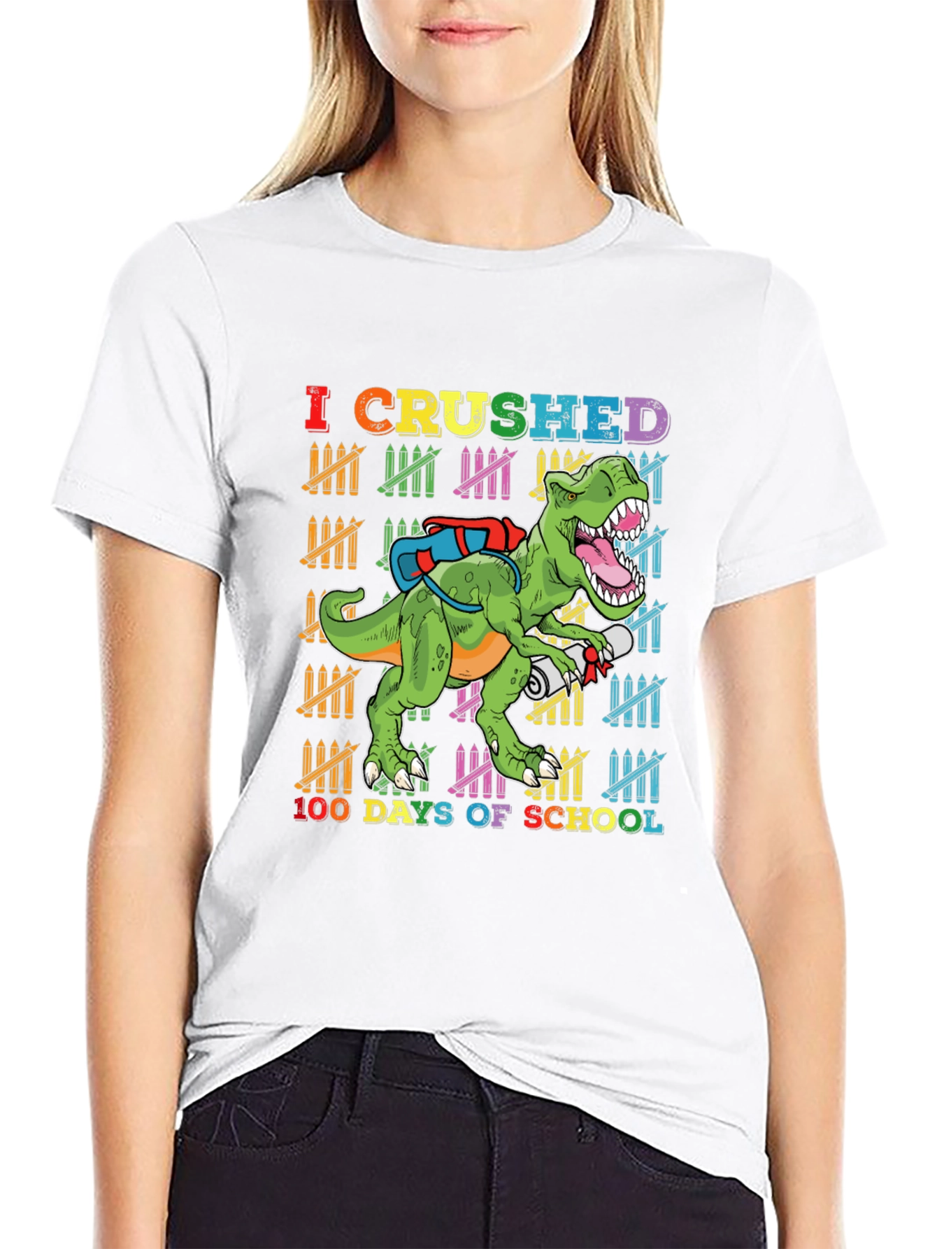 Crushed 100 Days T-Rex Back to School Shirt