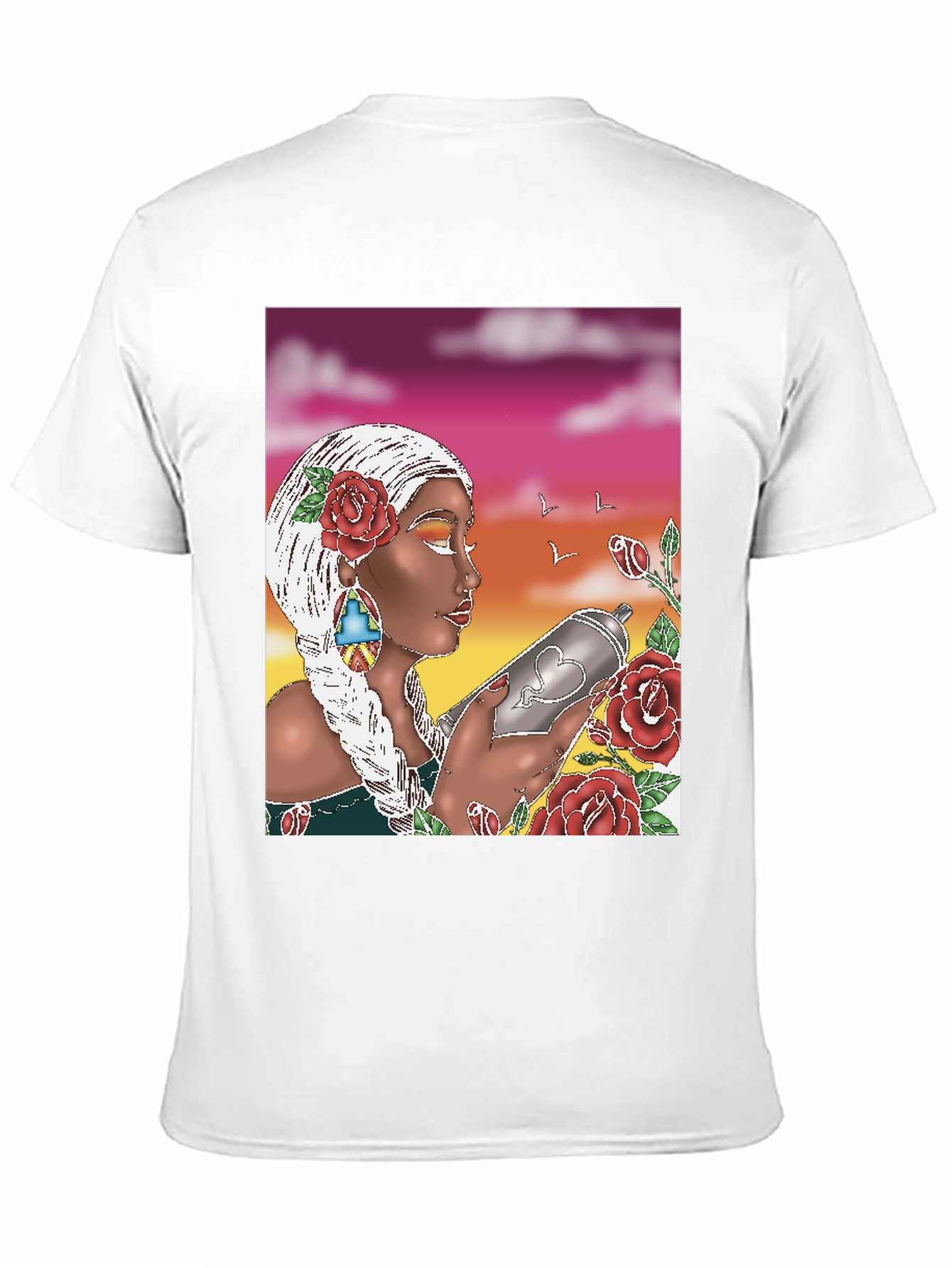 Artistic Graphic Tee - Spray Paint Design