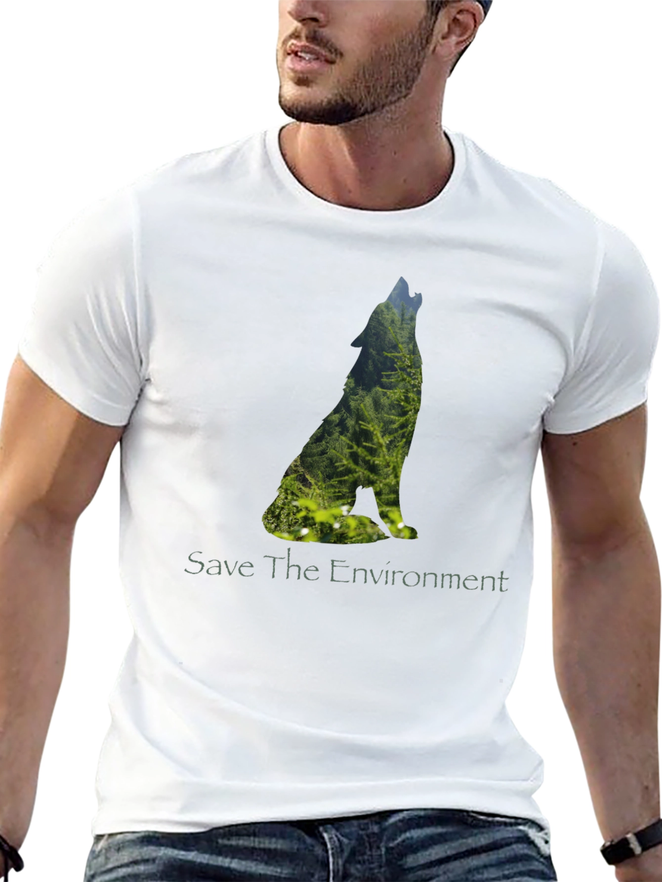 Save the Environment Wolf Graphic Tee