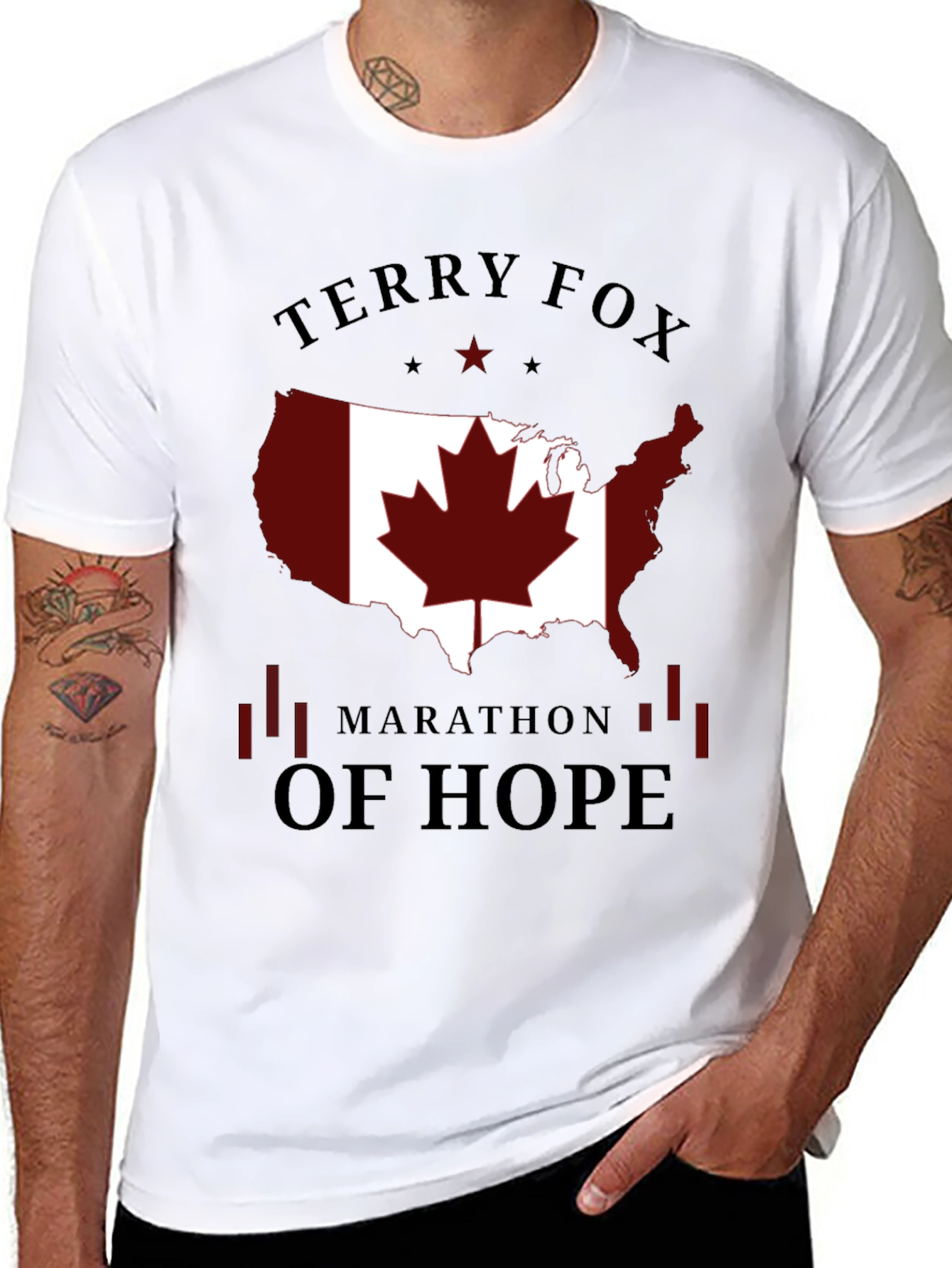 Terry Fox Marathon of Hope Black T-Shirt
