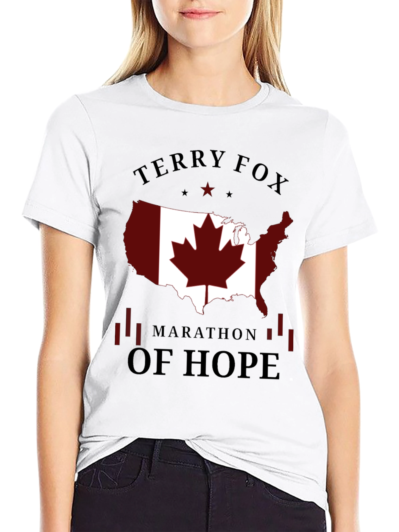 Terry Fox Marathon of Hope Black T-Shirt