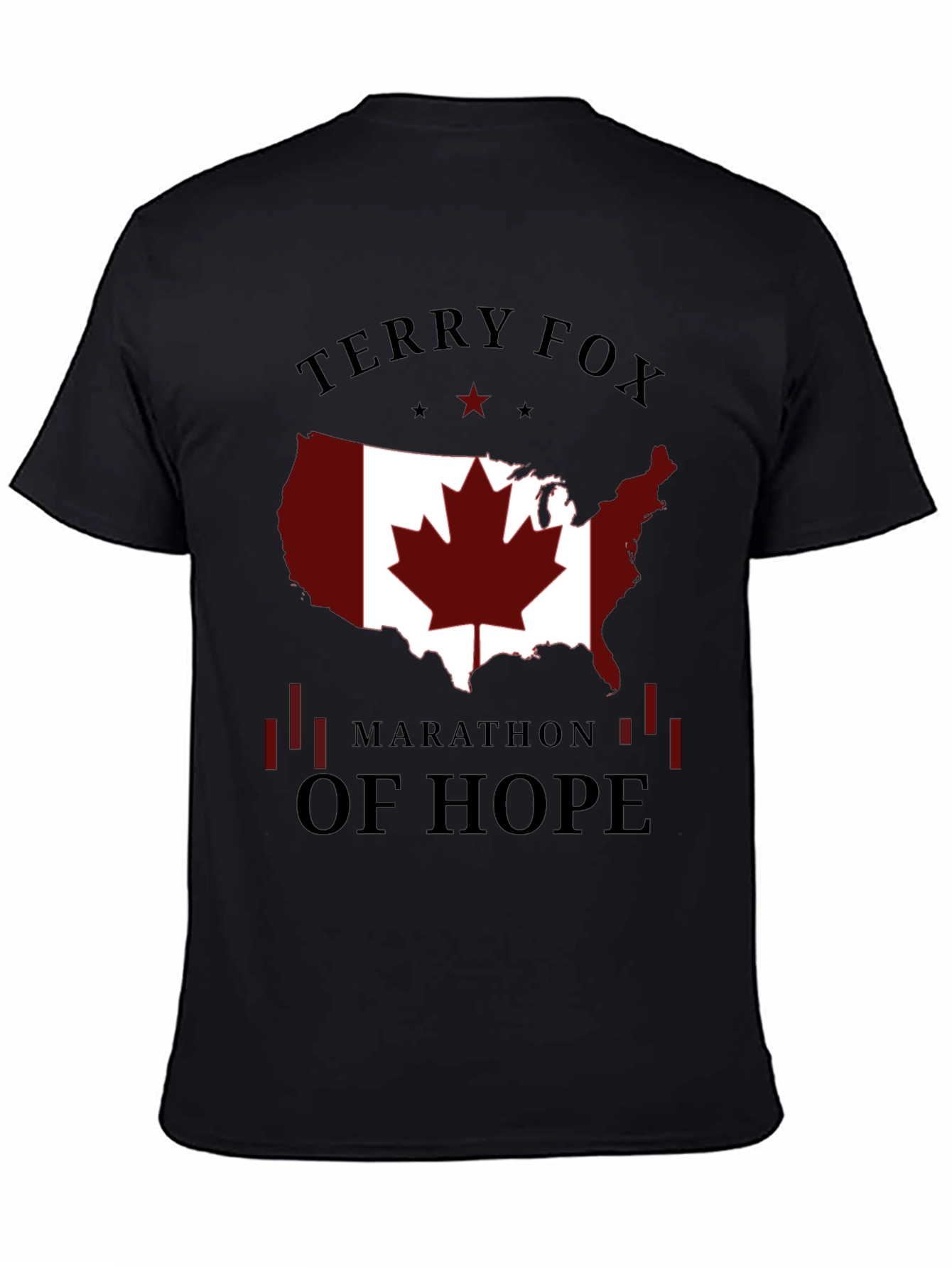 Terry Fox Marathon of Hope Black T-Shirt