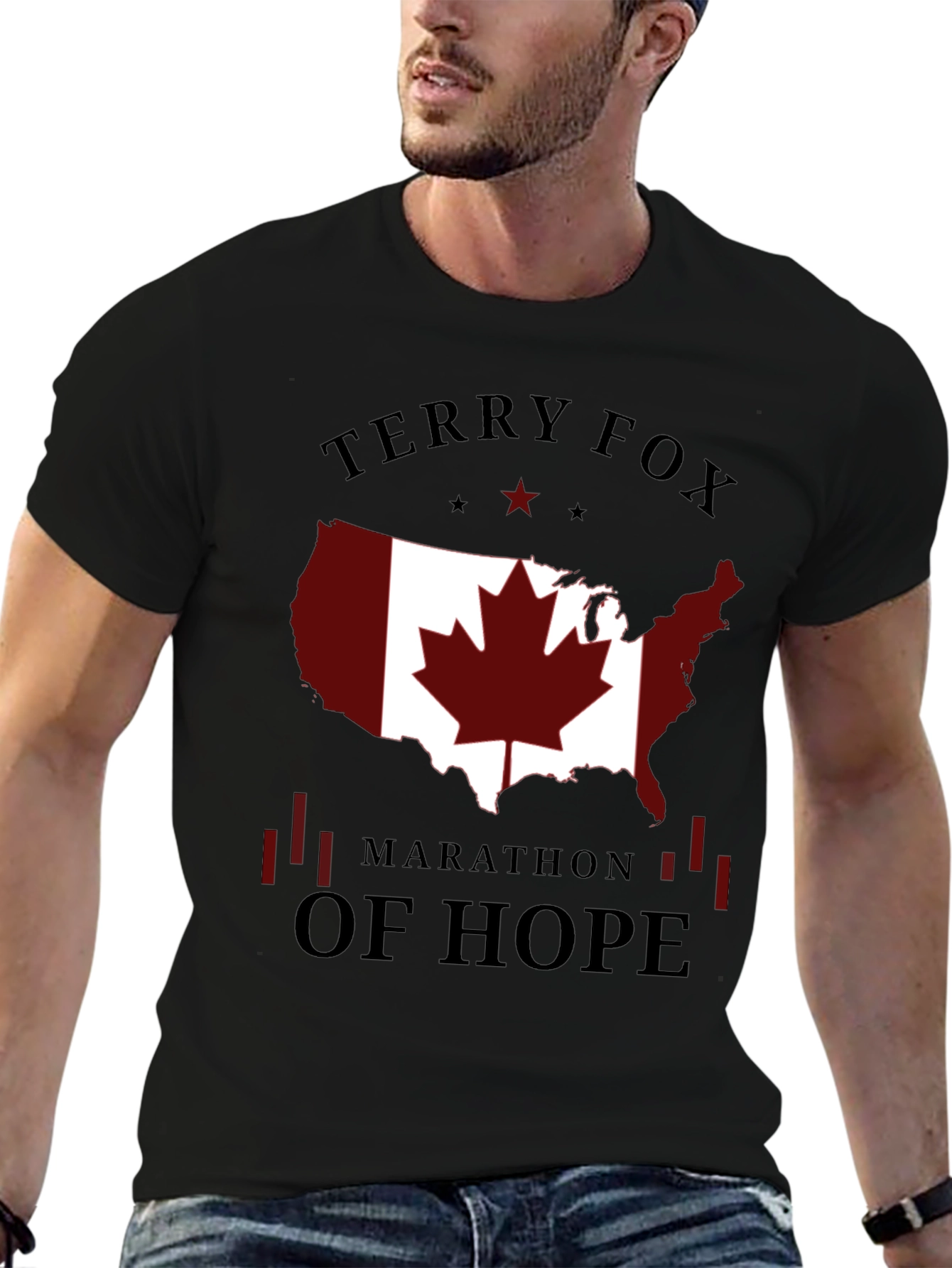 Terry Fox Marathon of Hope Black T-Shirt