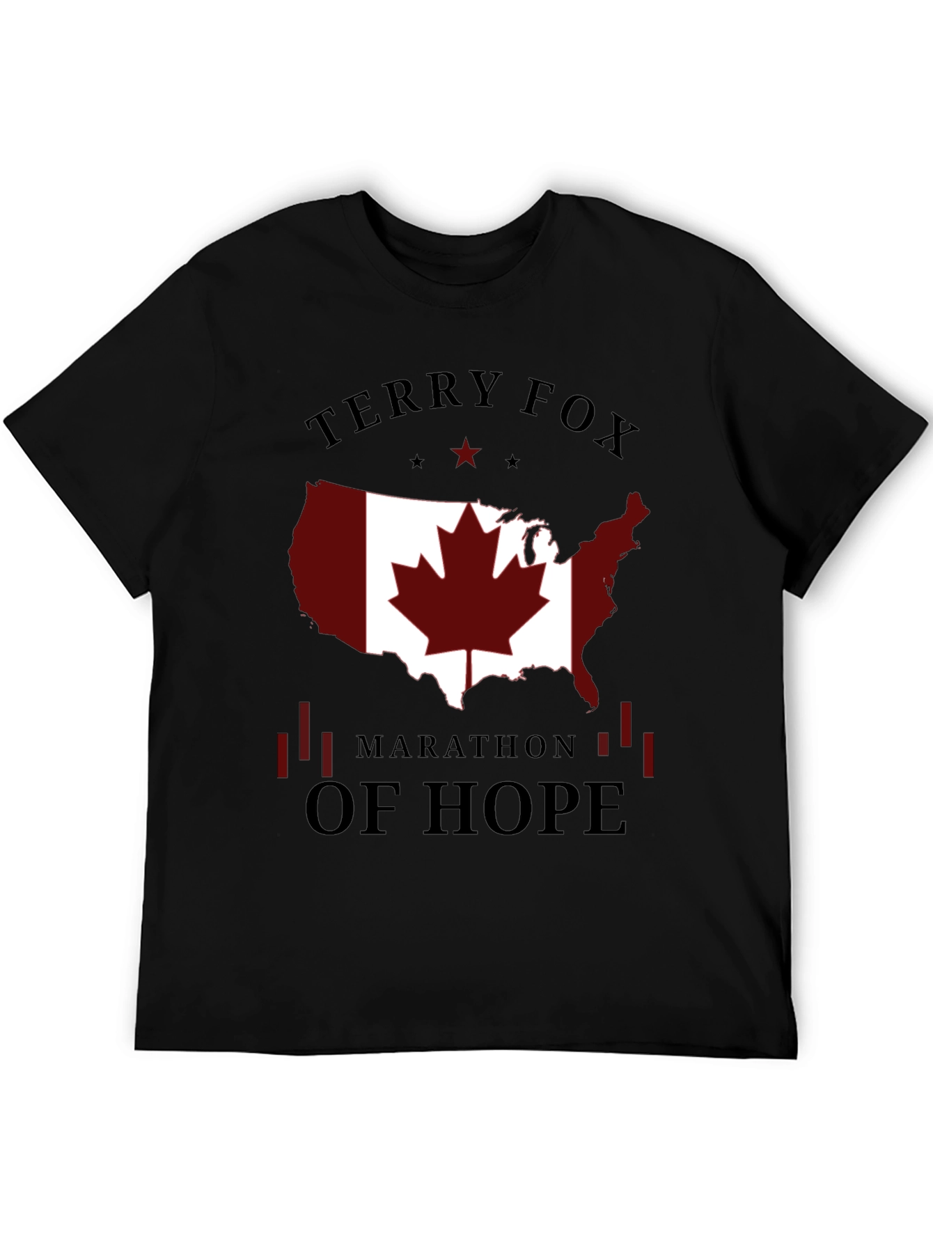 Terry Fox Marathon of Hope Black T-Shirt