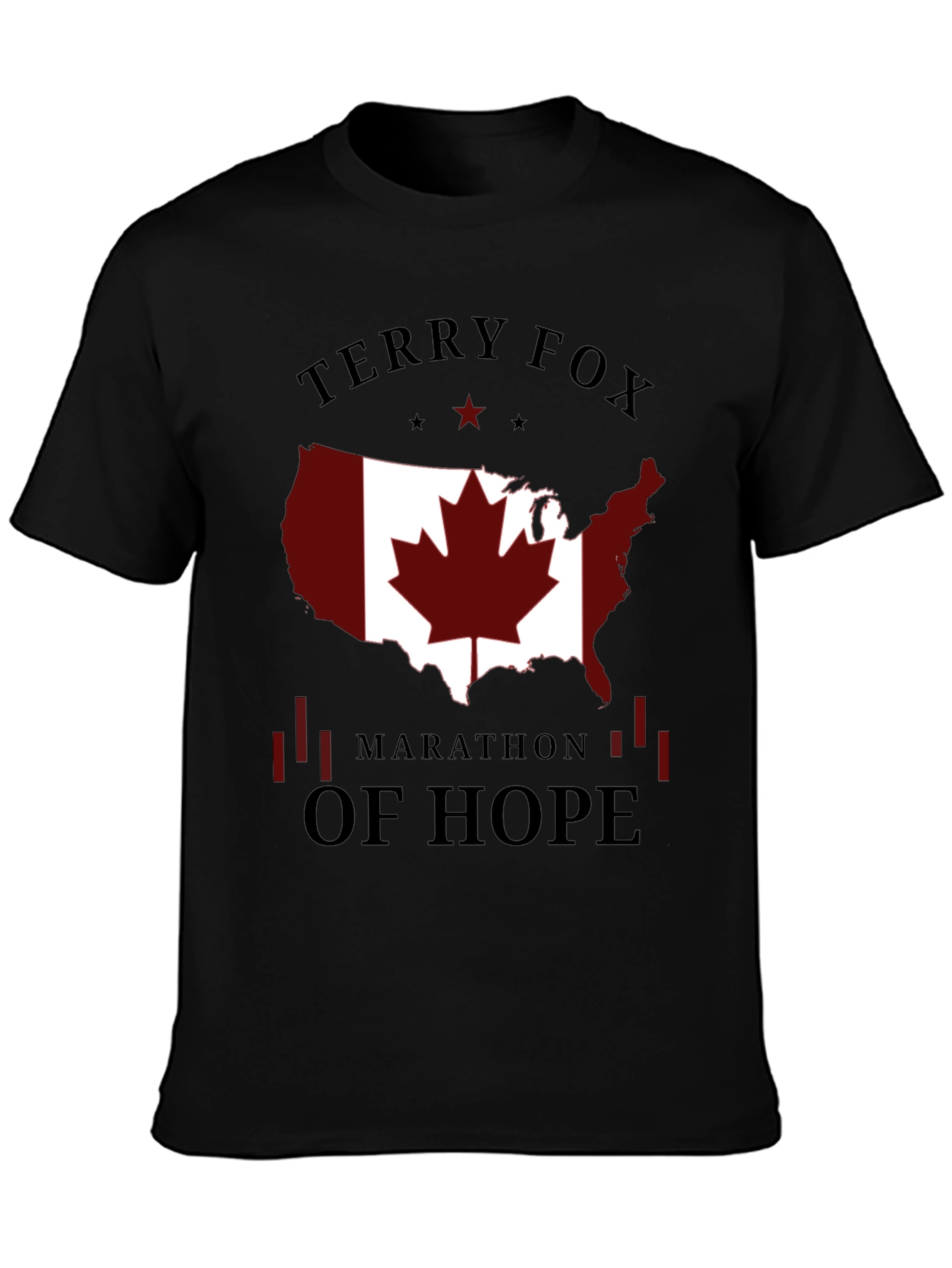 Terry Fox Marathon of Hope Black T-Shirt