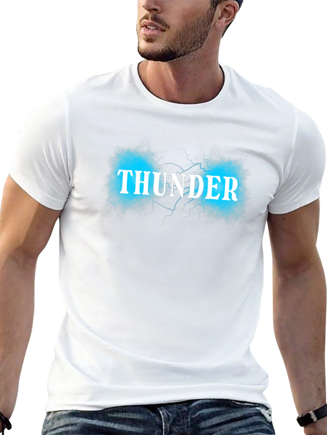 Thunder Graphic Print Black T-Shirt