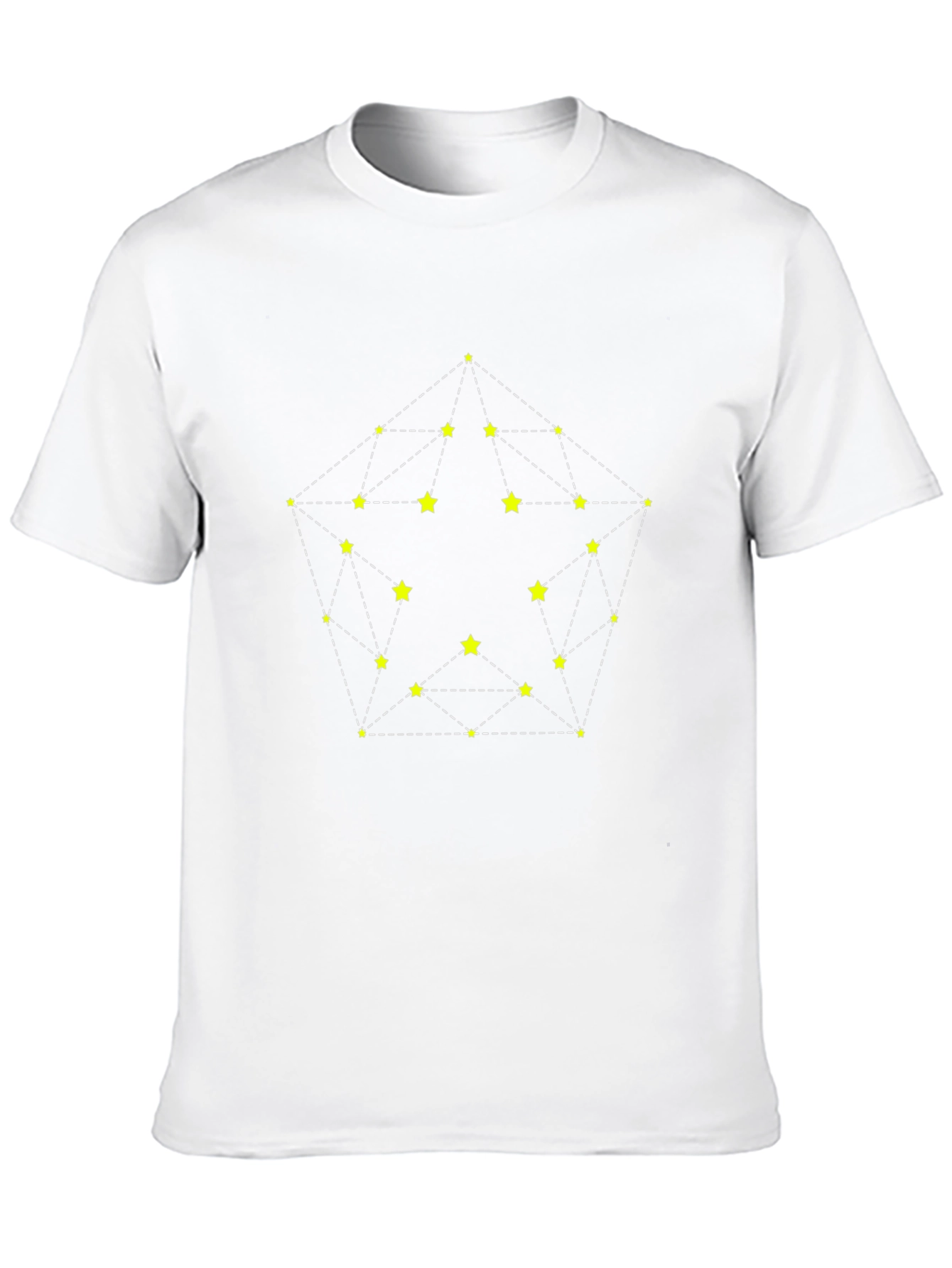 Geometric Star Constellation Black T-Shirt