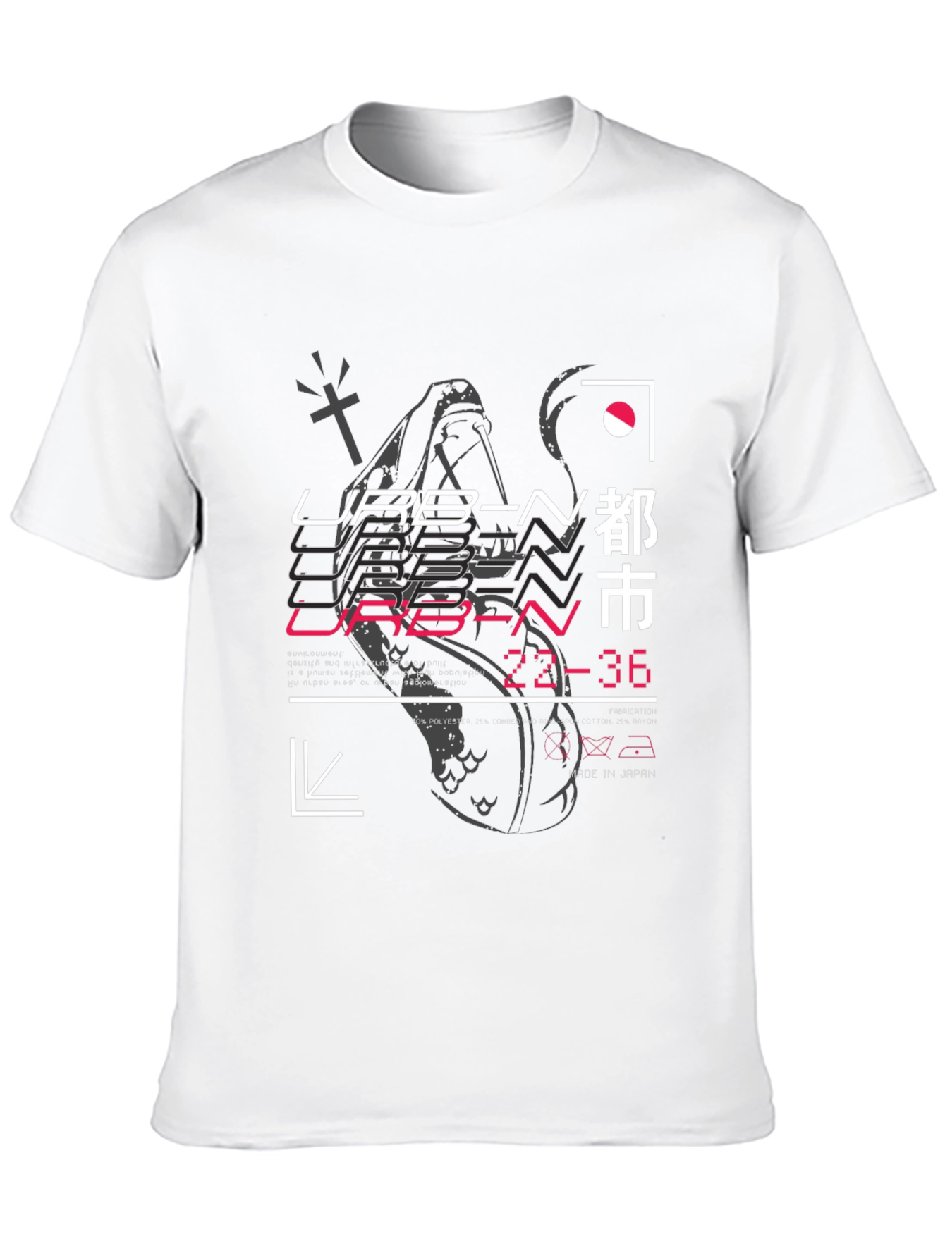 Urban Graphic Print Black T-Shirt