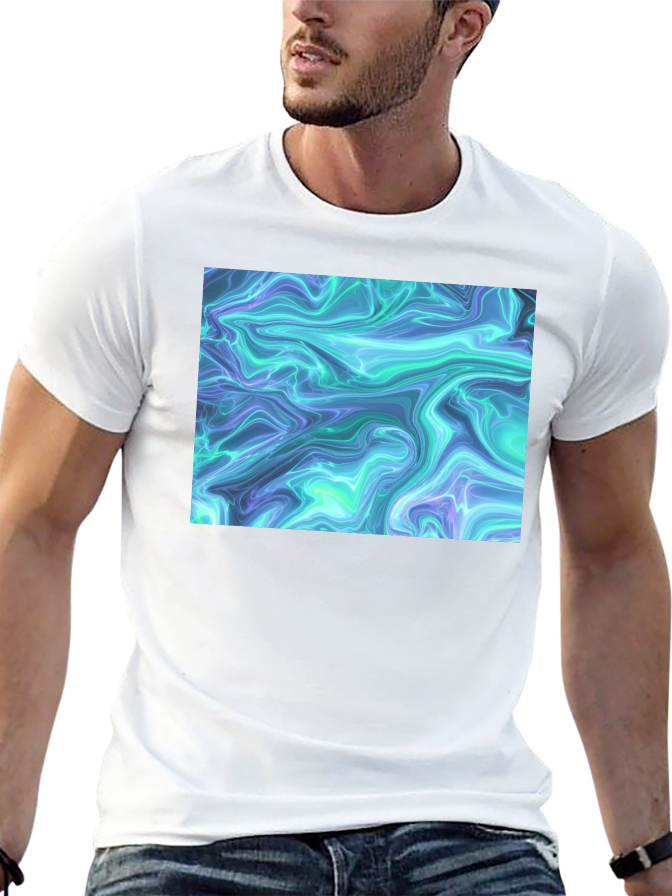 Abstract Swirl Graphic Tee - Cool Casual Style