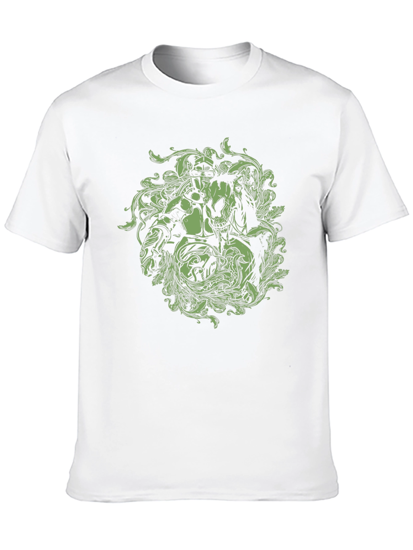 Black Graphic T-Shirt - Knight and Skull