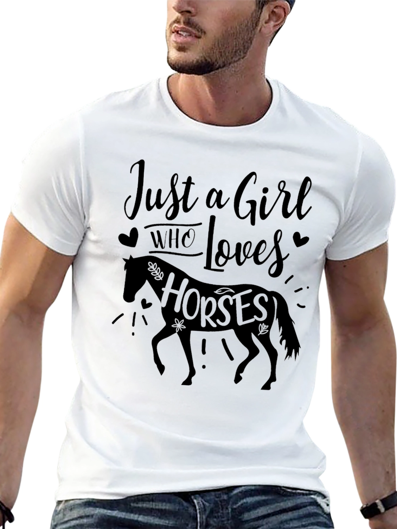 Just a Girl Who Loves Horses Black Tee
