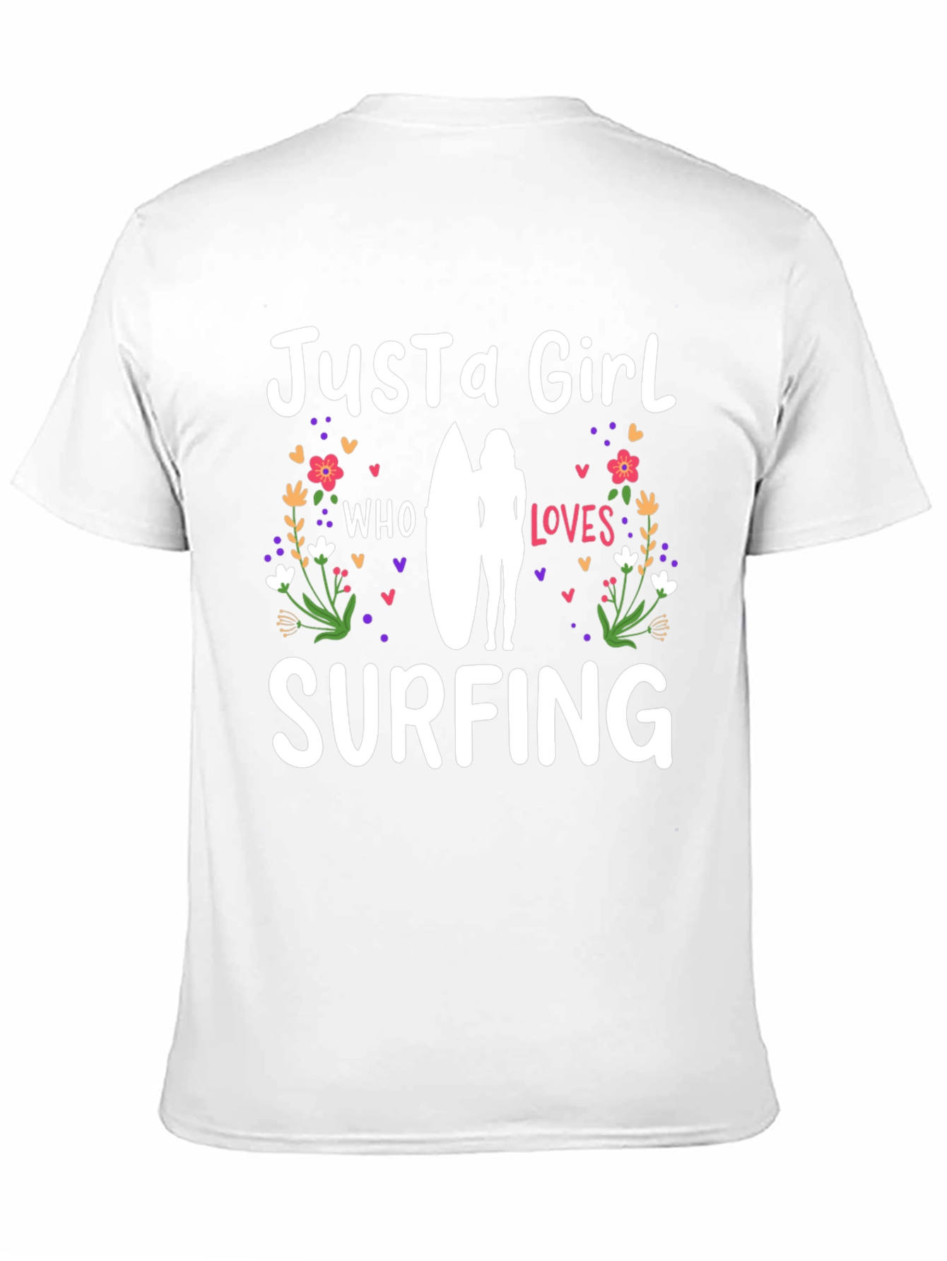Just a Girl Who Loves Surfing Black T-Shirt