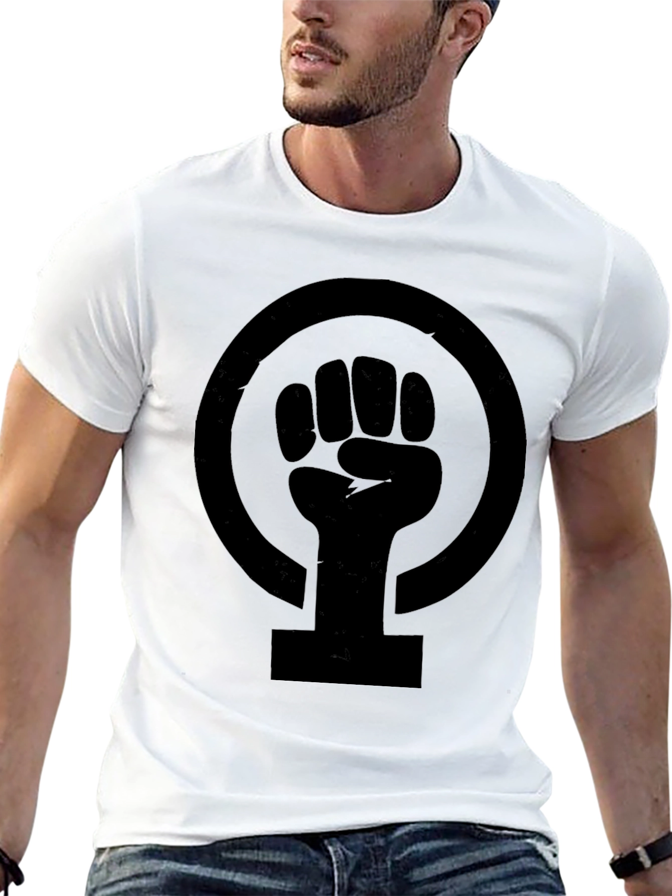 Feminist Fist Symbol T-Shirt - Black