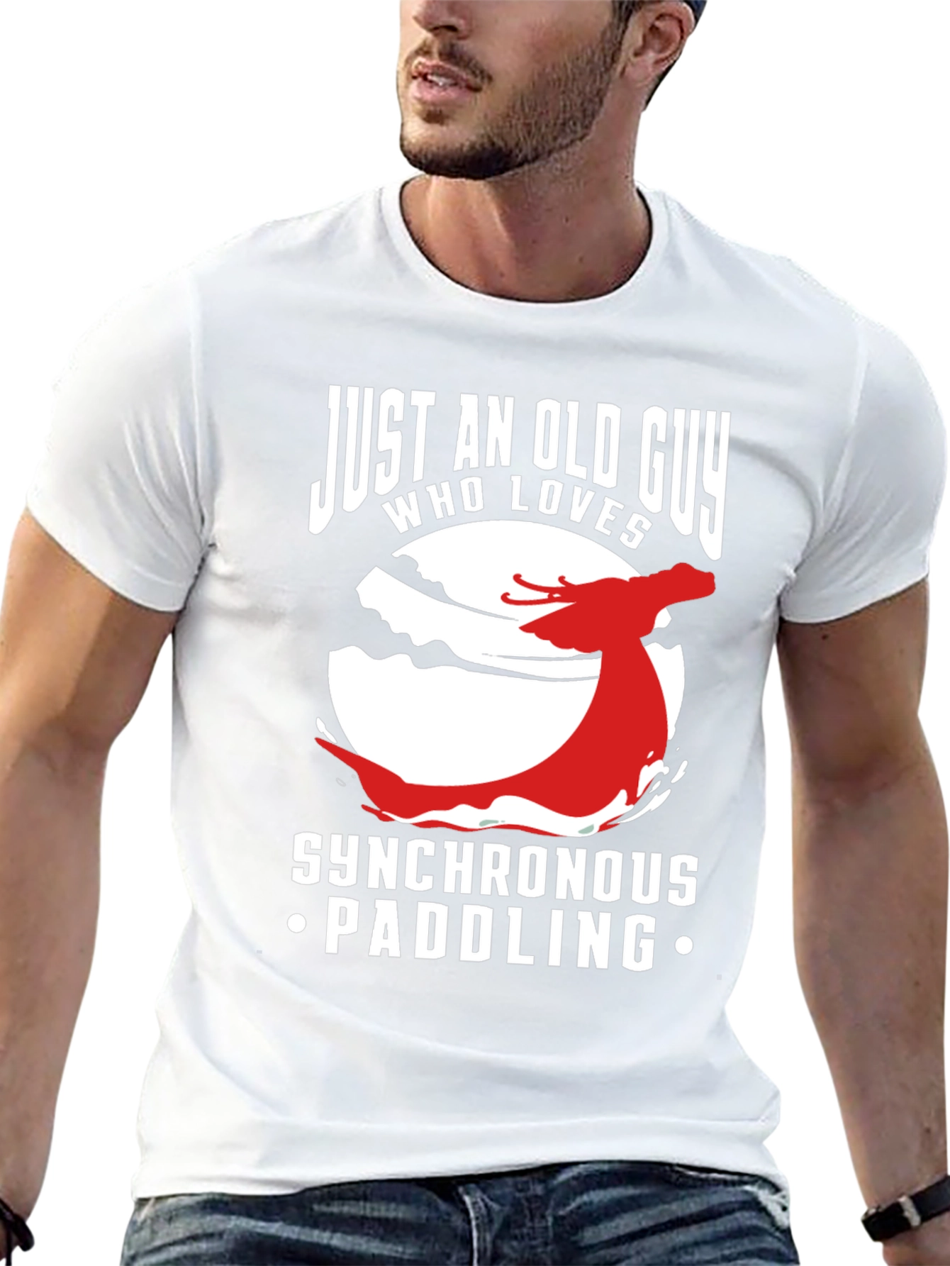 Synchronous Paddling T-Shirt - Old Guy Dragon Boat Tee