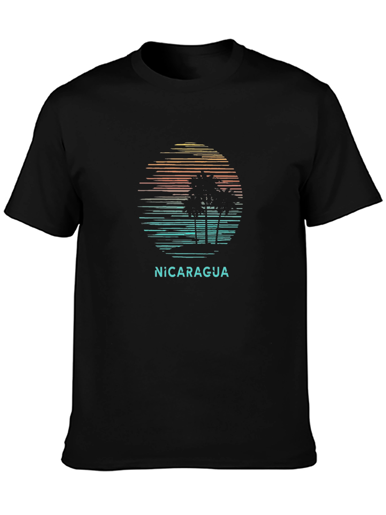Nicaragua Palm Tree Sunset Graphic T-Shirt