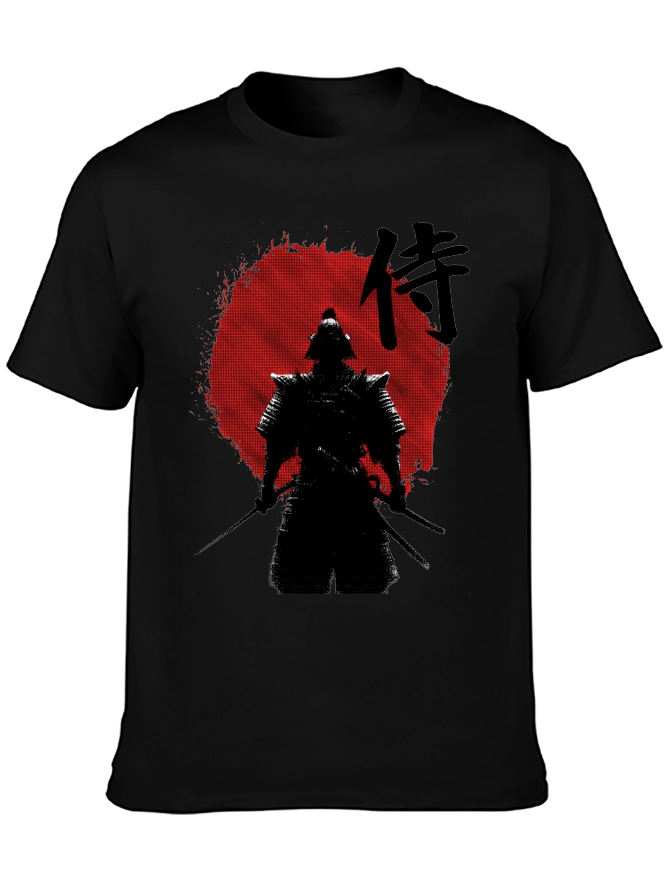 Samurai Graphic Print T-Shirt - Black
