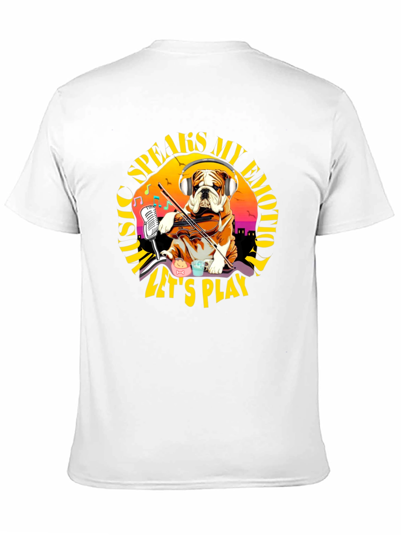 Music Speaks My Emotion Bulldog T-Shirt