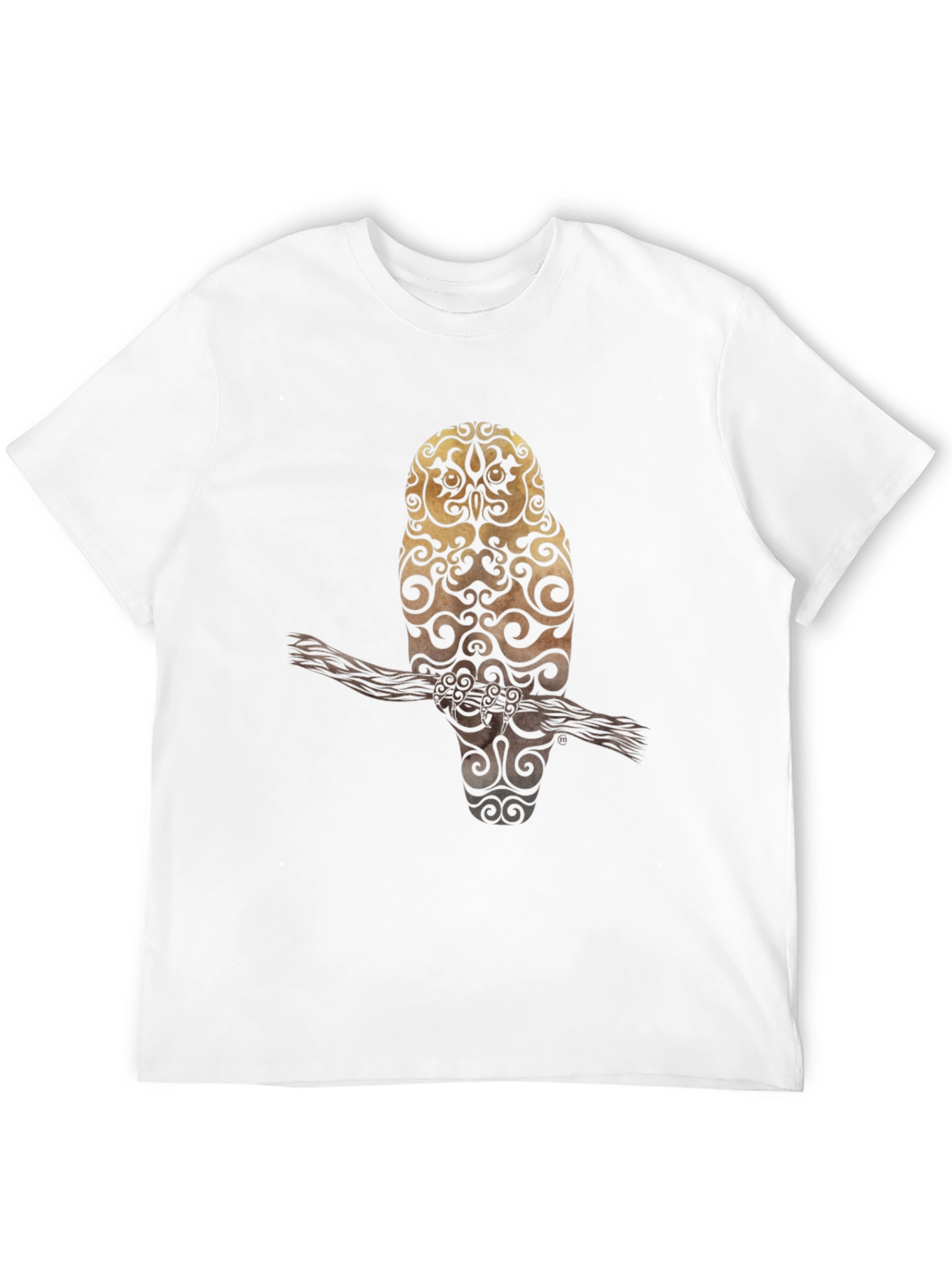 Owl Design Black T-Shirt