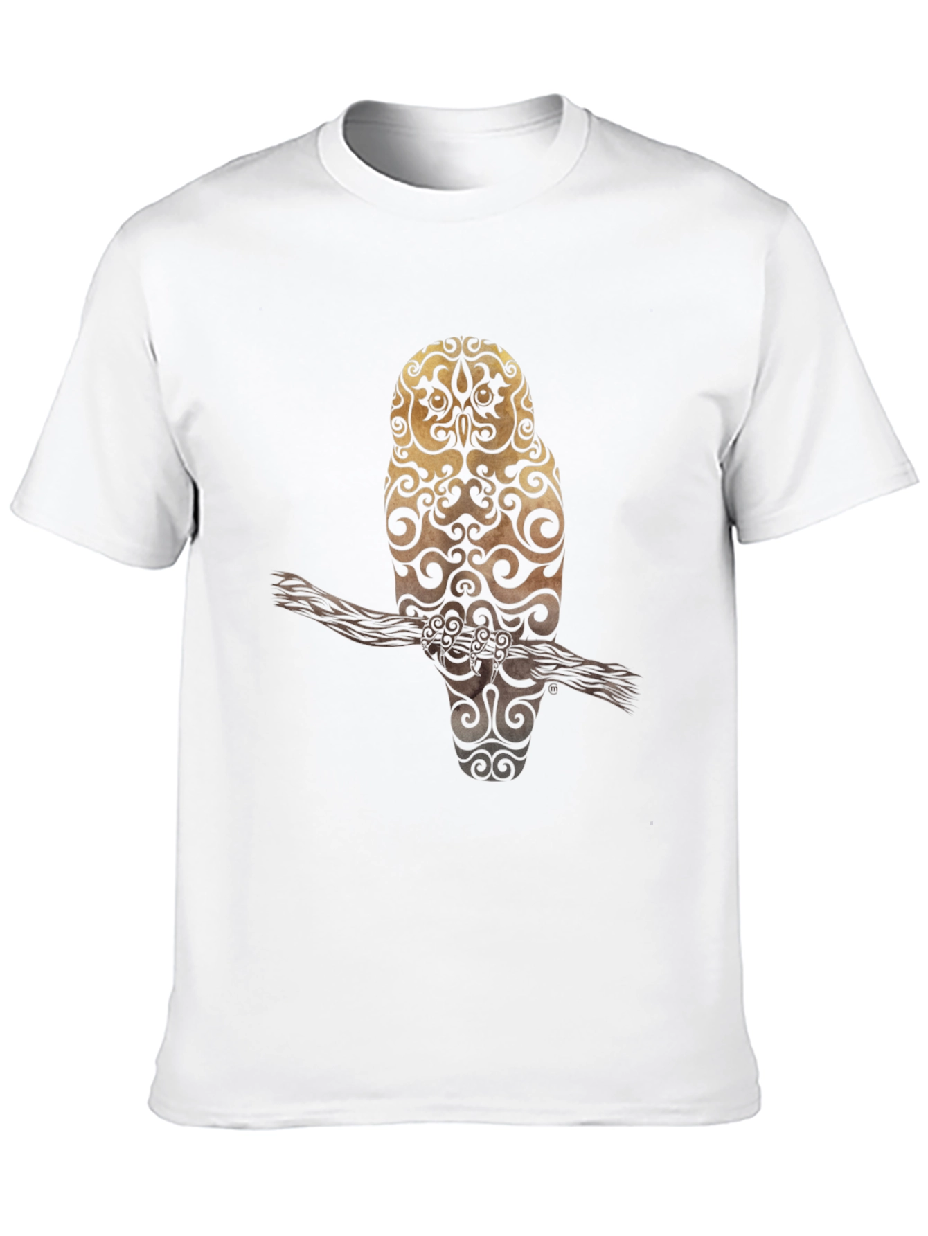 Owl Design Black T-Shirt