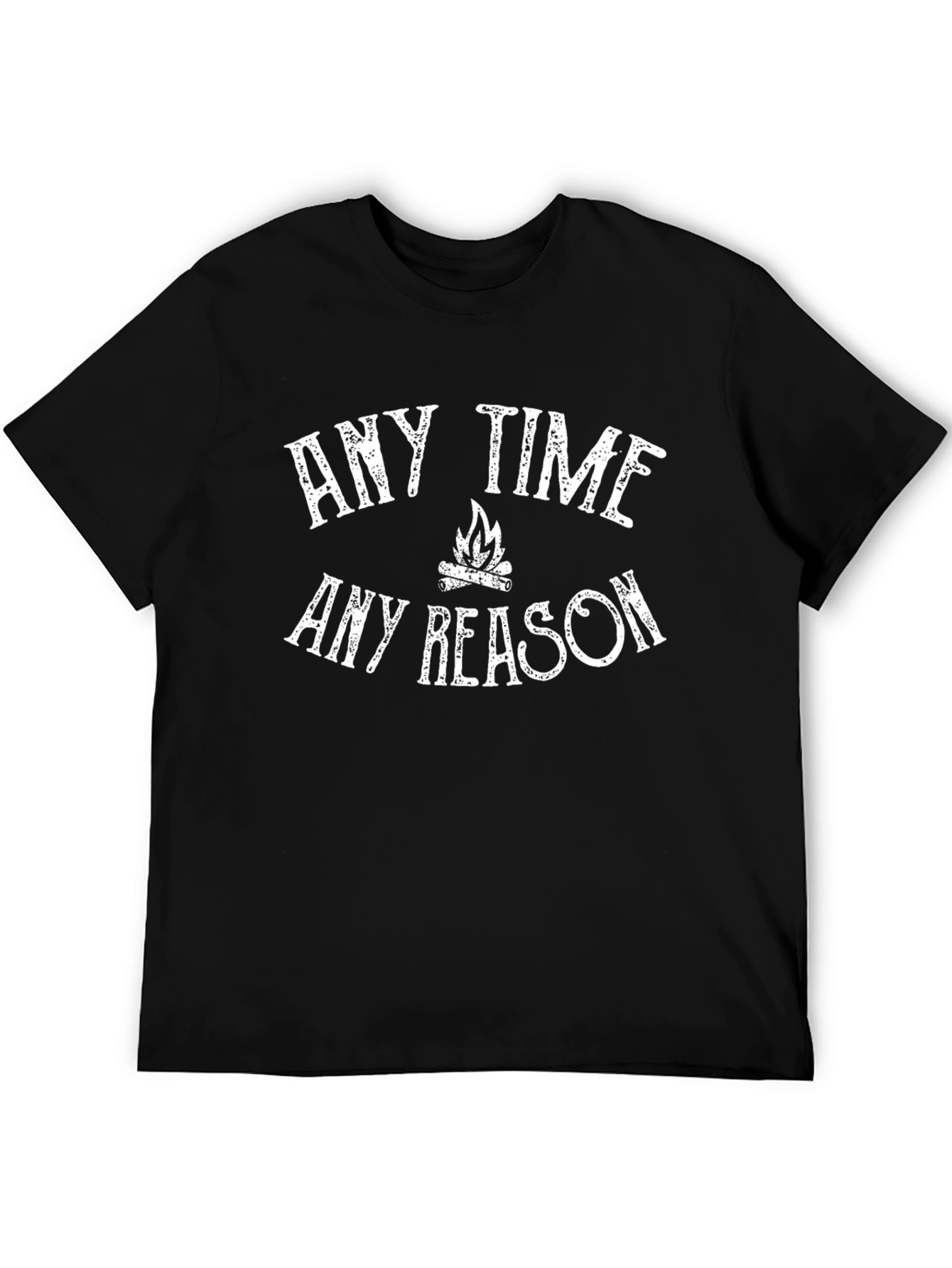 Any Time Any Reason Campfire Graphic Tee - Black