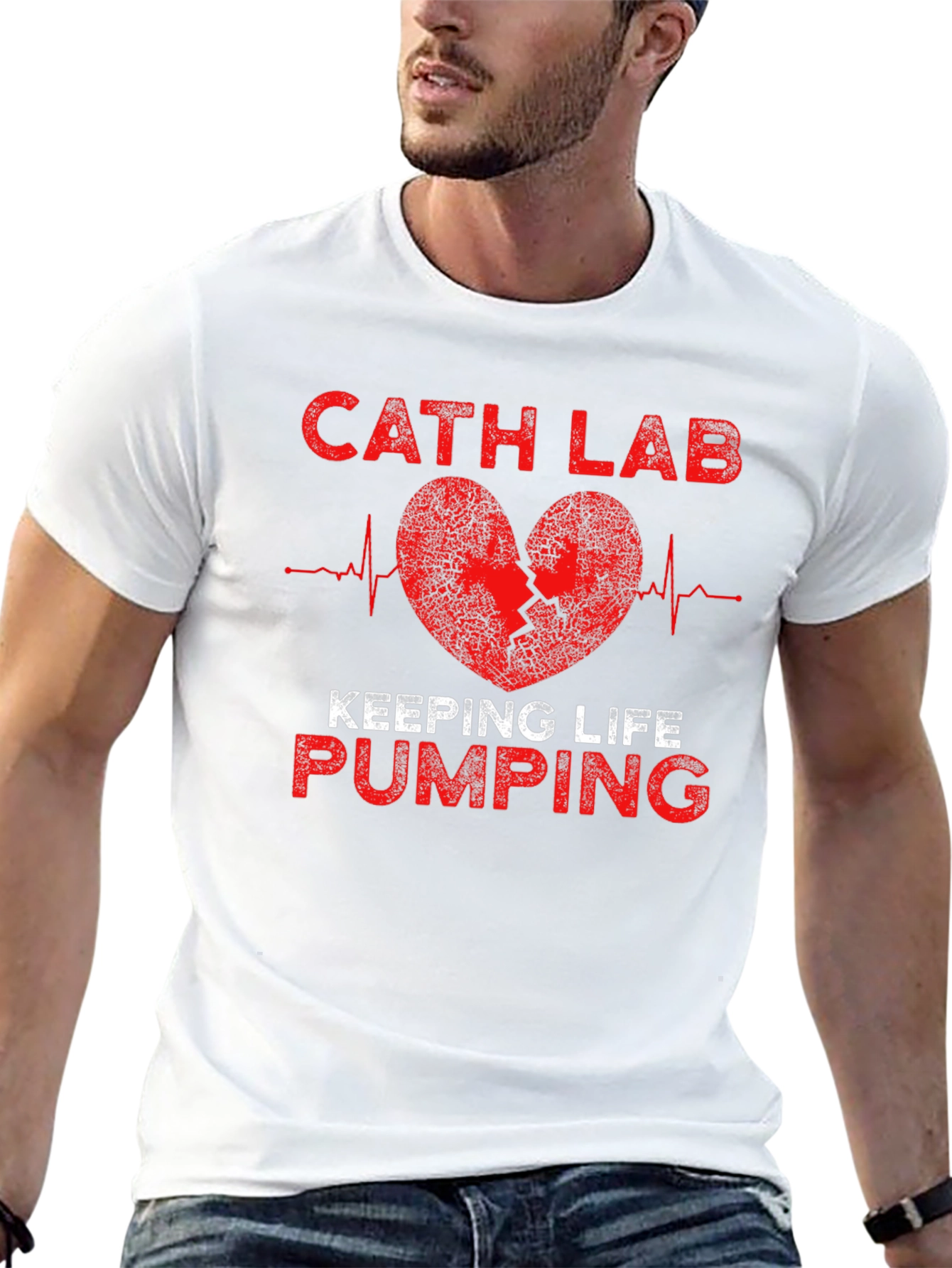 Cath Lab Heartbeat T-Shirt - Keeping Life Pumping