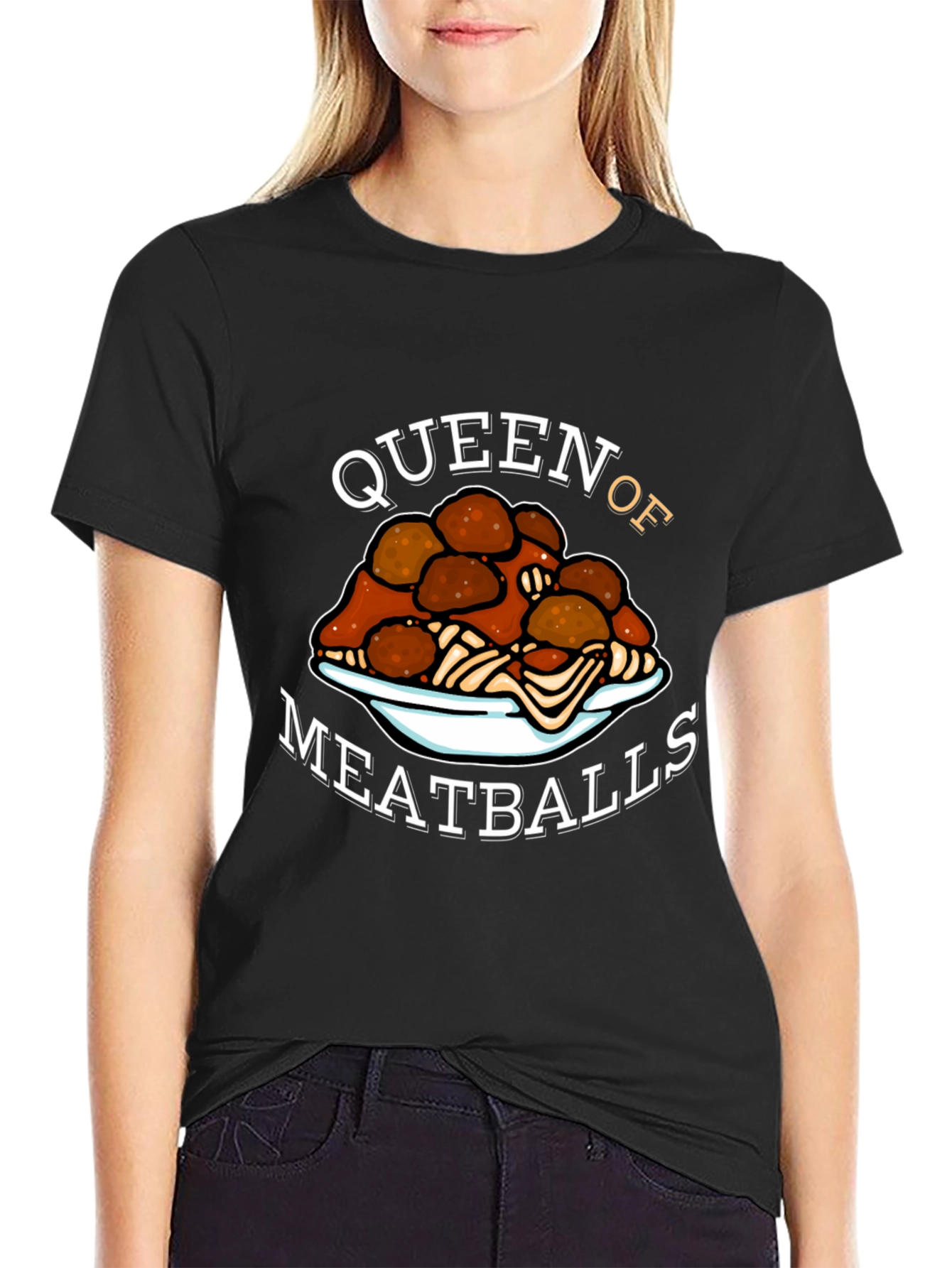 Queen of Meatballs T-Shirt - Funny Foodie Tee
