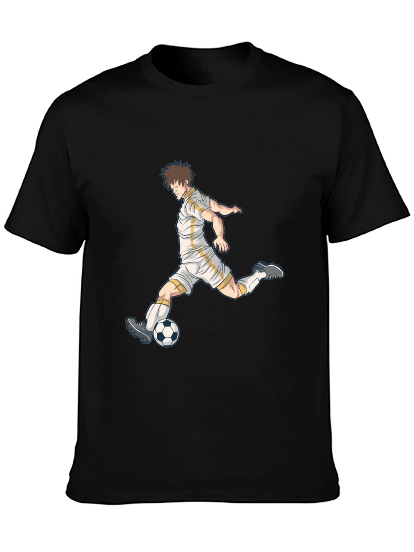 Soccer Player Graphic Black T-Shirt