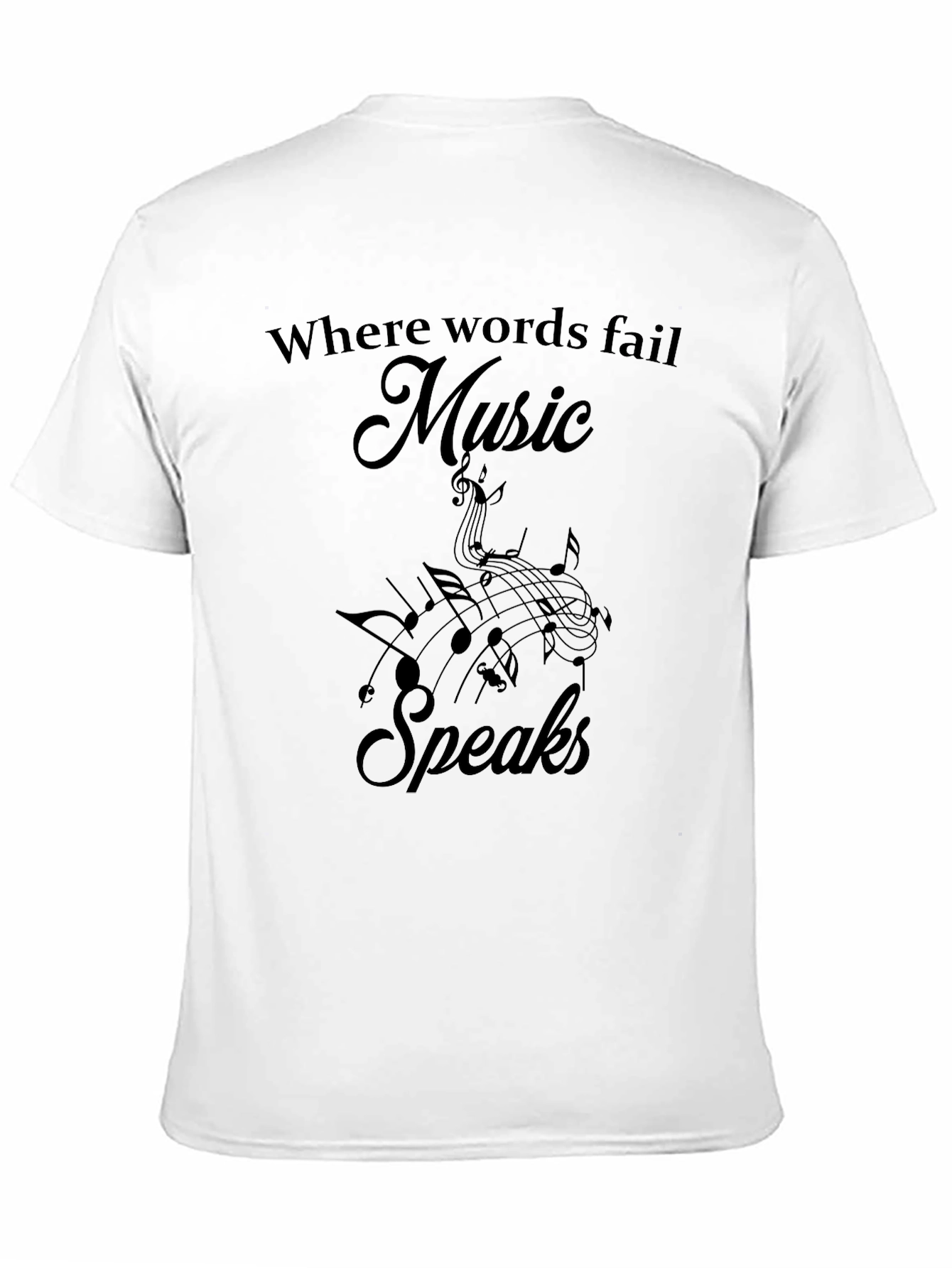 Music Speaks Graphic Tee - Soft Black Cotton T-Shirt
