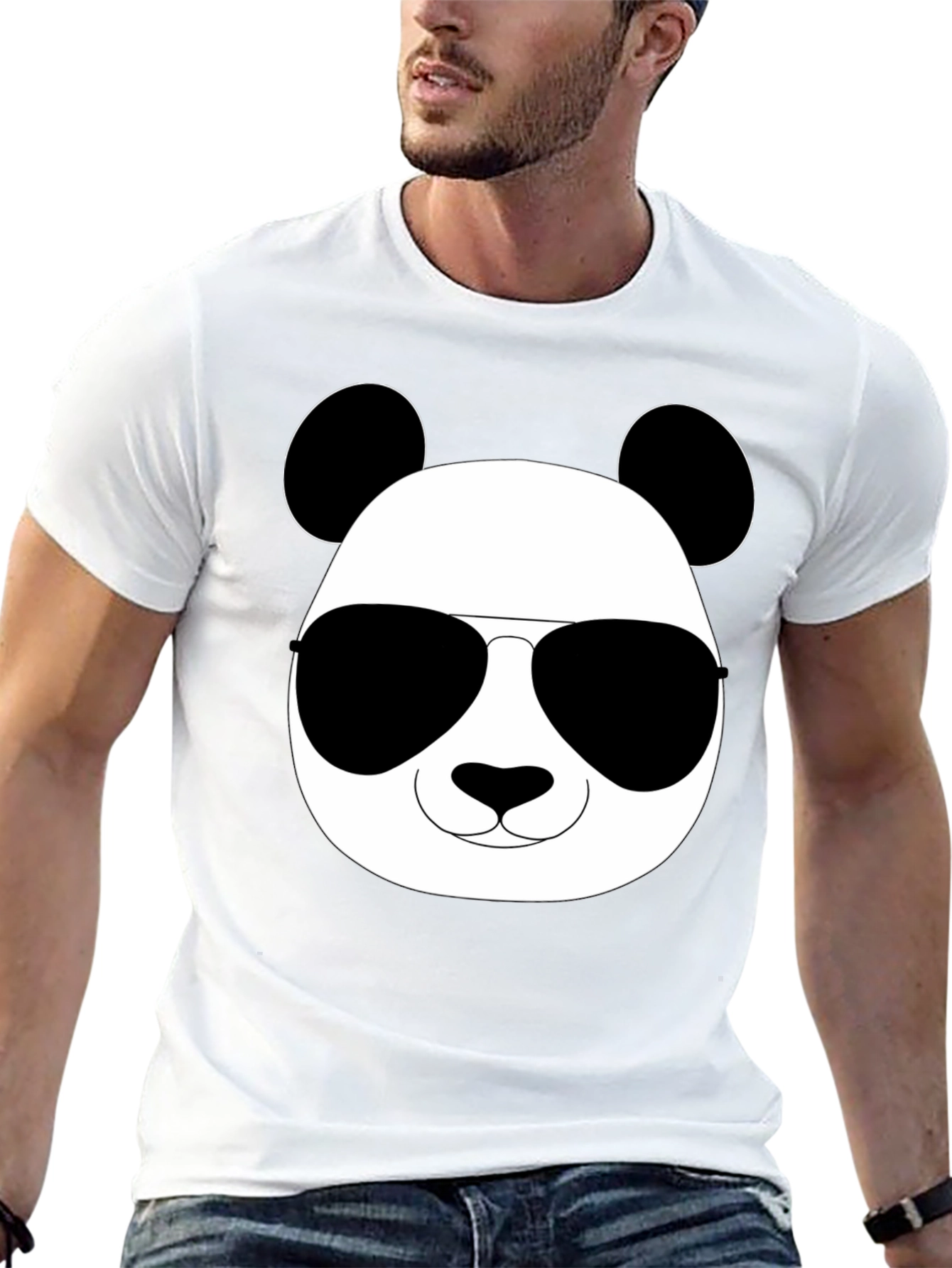 Cool Panda Graphic Tee - Black Cotton Blend