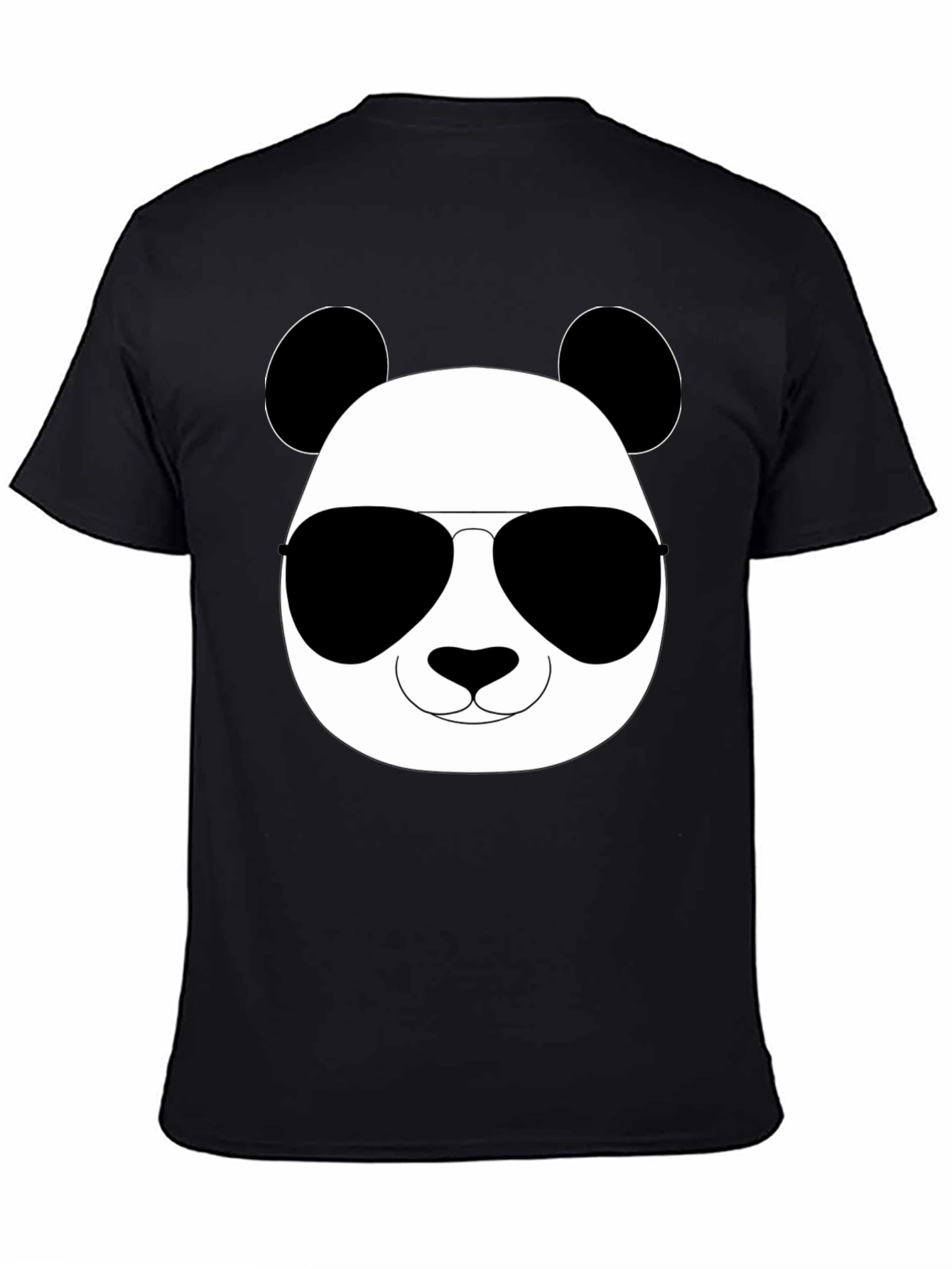 Cool Panda Graphic Tee - Black Cotton Blend