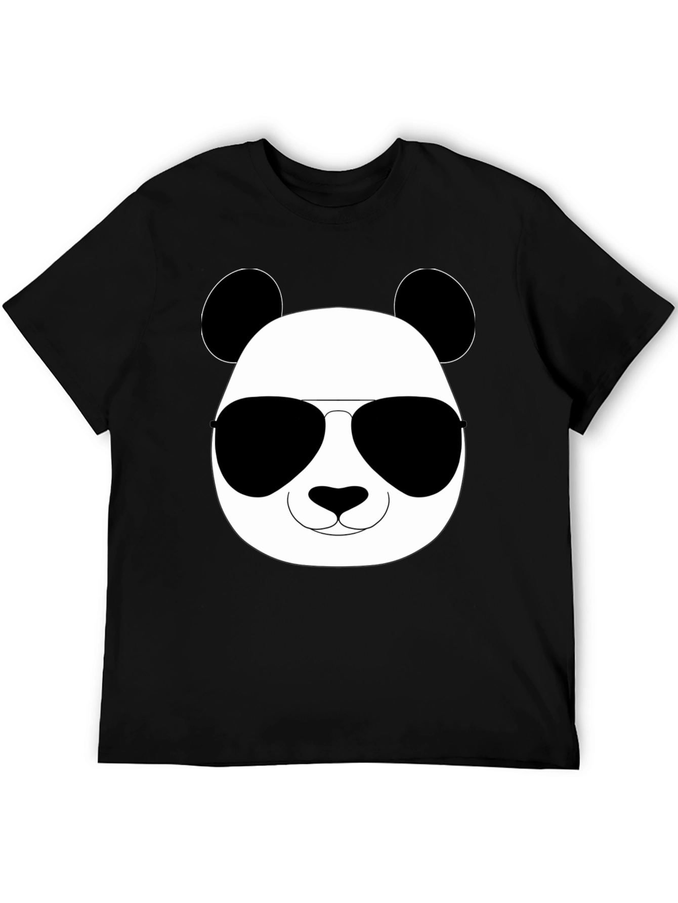 Cool Panda Graphic Tee - Black Cotton Blend