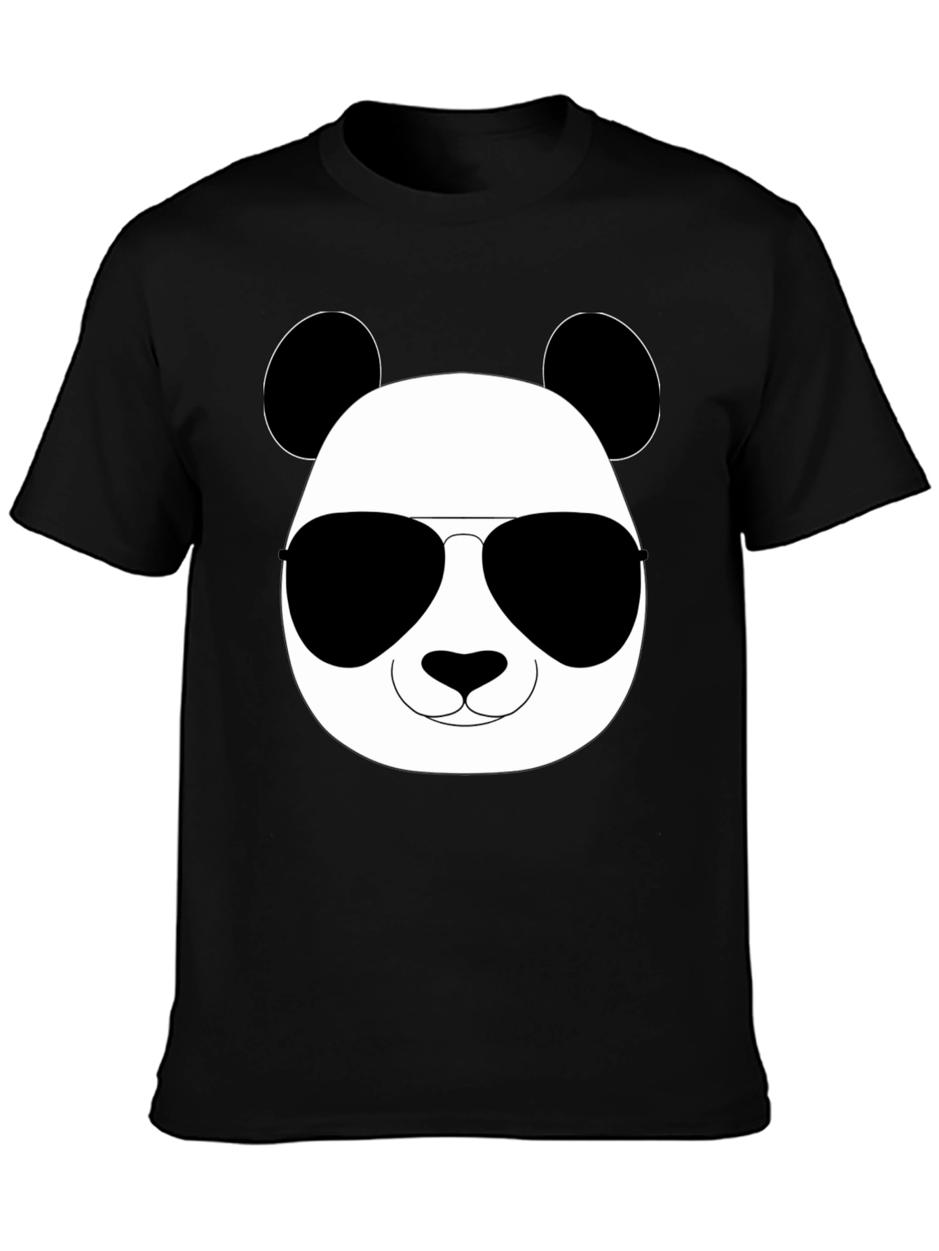 Cool Panda Graphic Tee - Black Cotton Blend