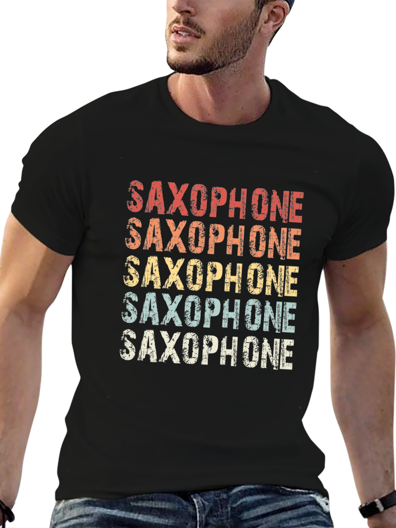 Retro Saxophone T-Shirt - Musical Instrument Tee