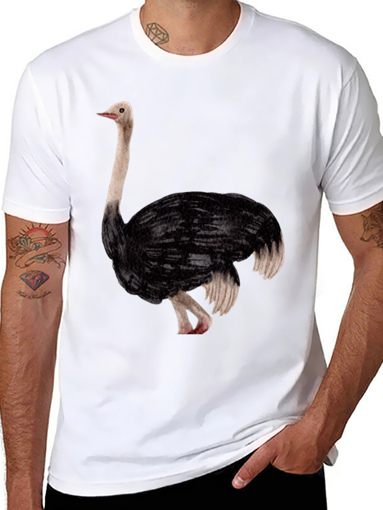 Ostrich Graphic Tee - Unique Animal Design