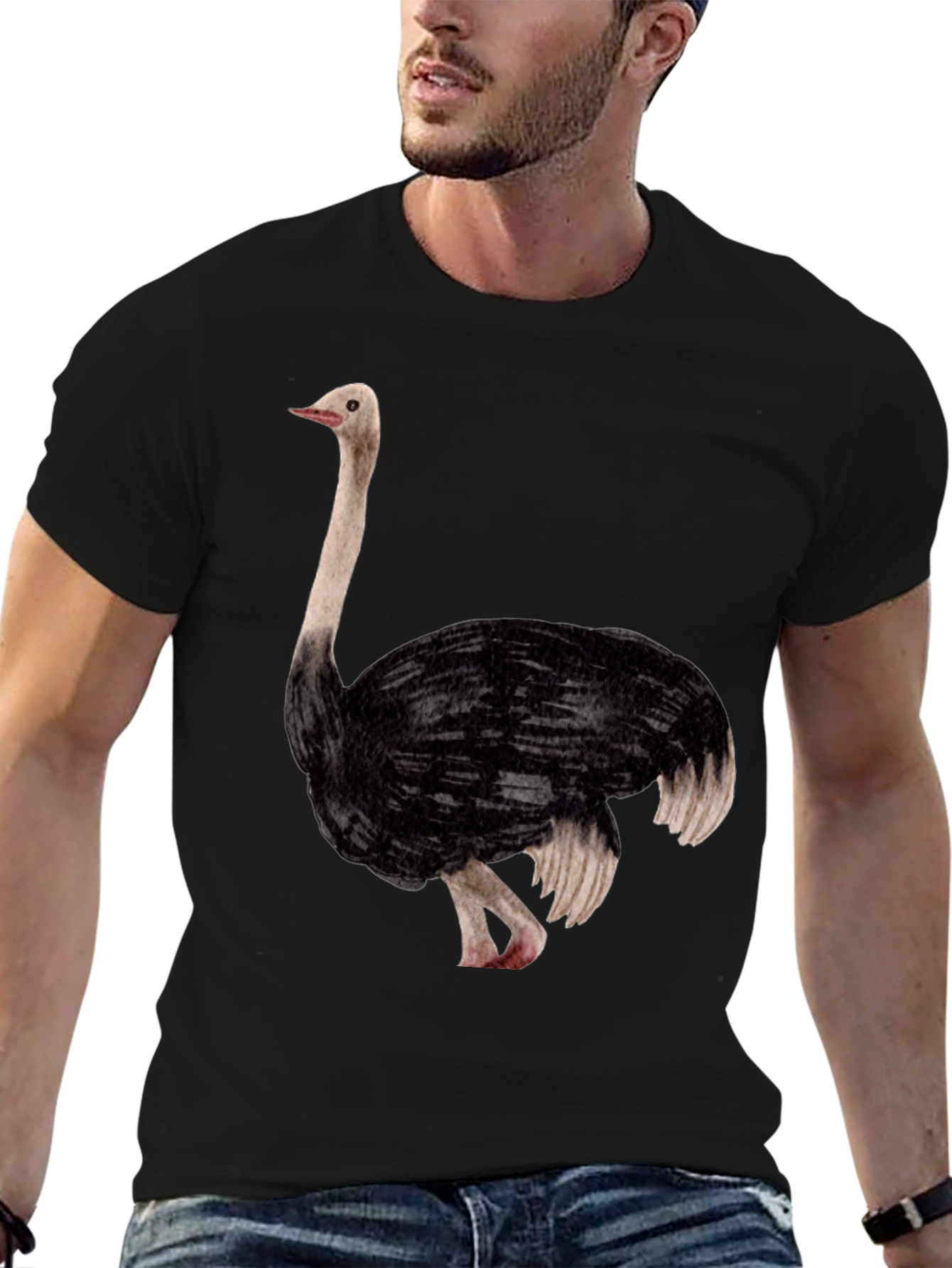 Ostrich Graphic Tee - Unique Animal Design
