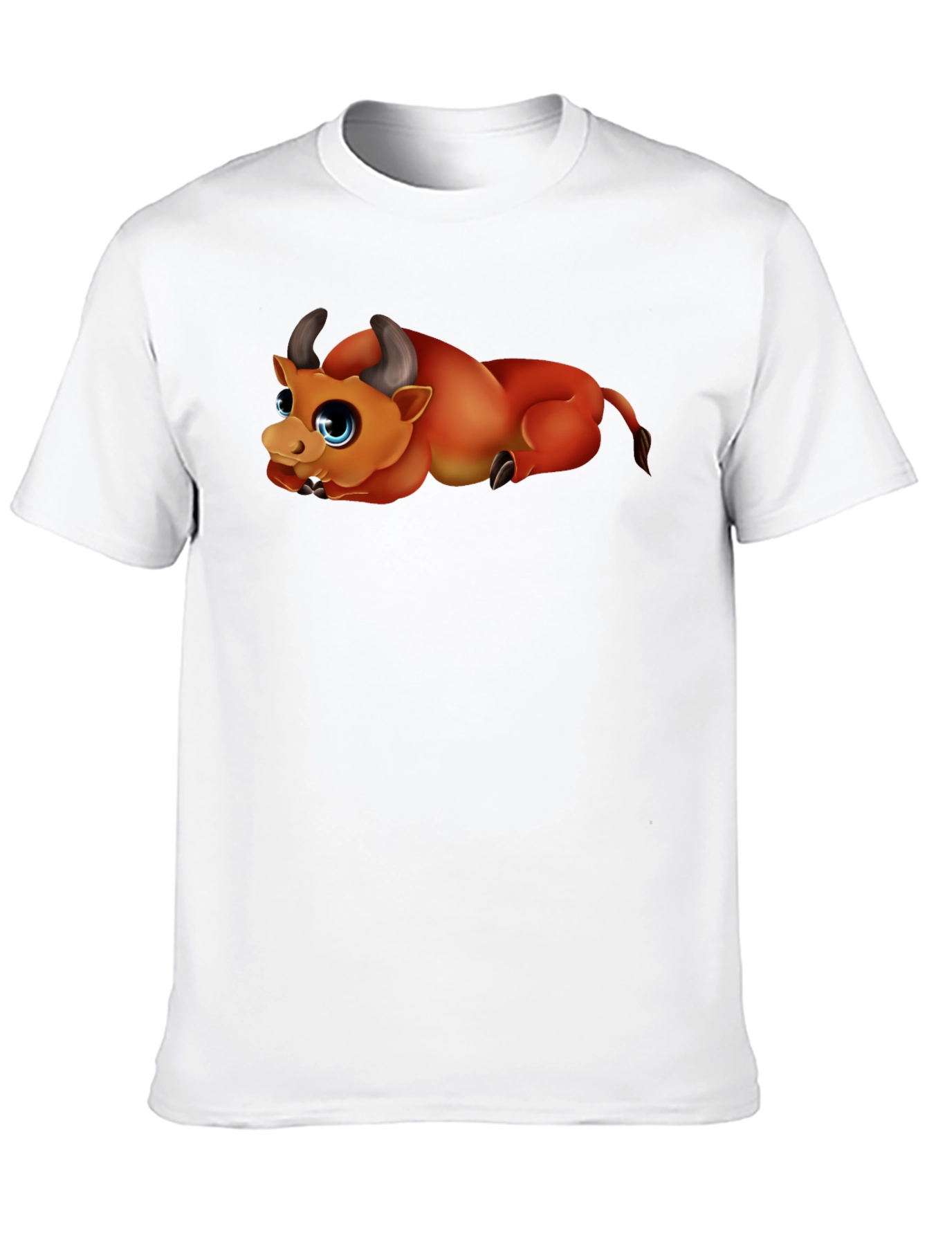 Cute Bull Graphic Black T-Shirt