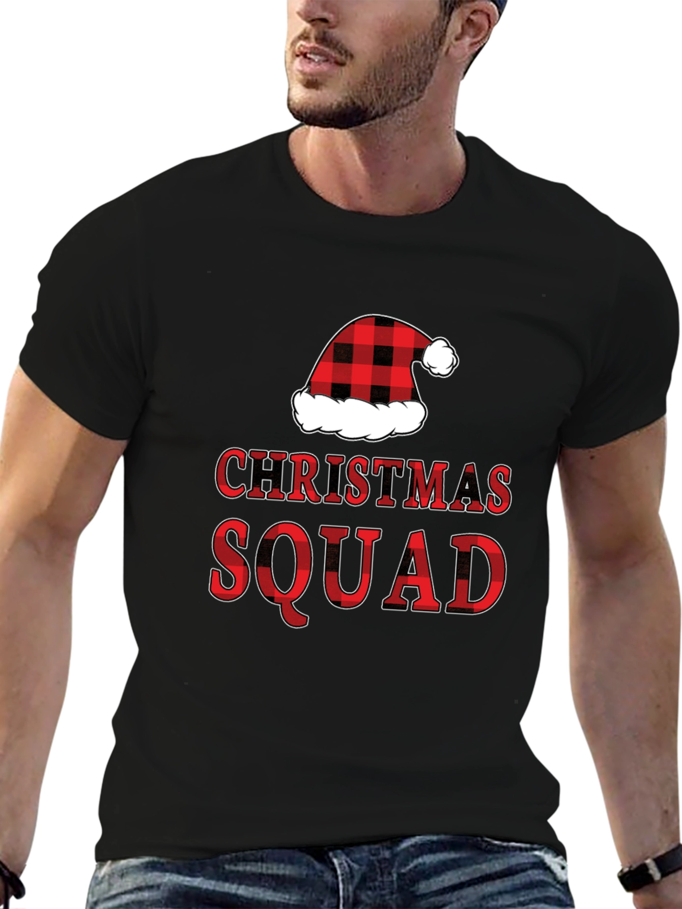 Christmas Squad T-Shirt - Red Plaid Holiday Tee