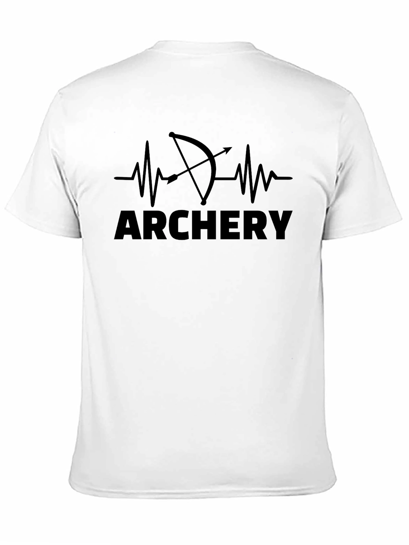 Archery Heartbeat Graphic Tee - Black Cotton T-Shirt