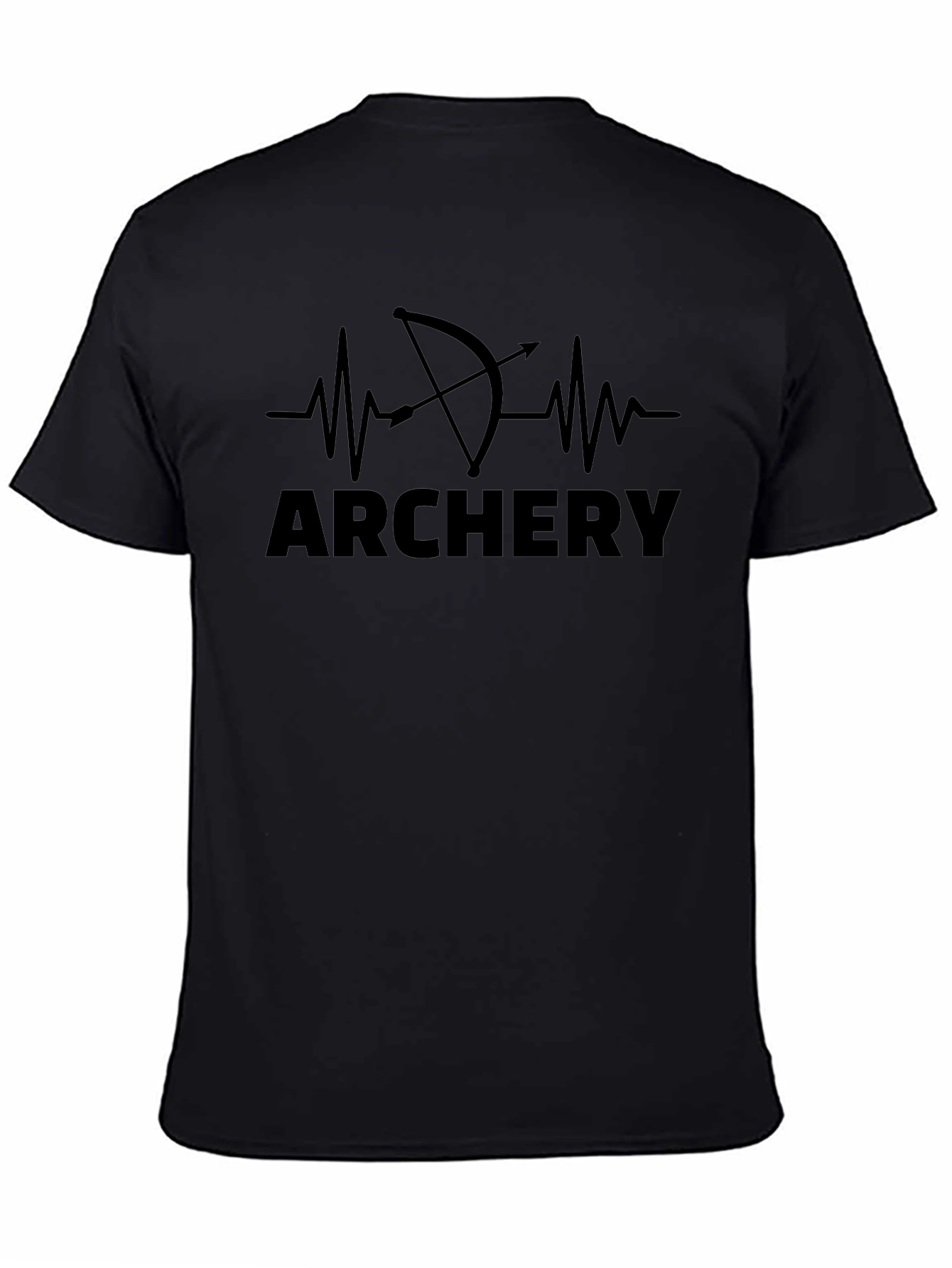 Archery Heartbeat Graphic Tee - Black Cotton T-Shirt