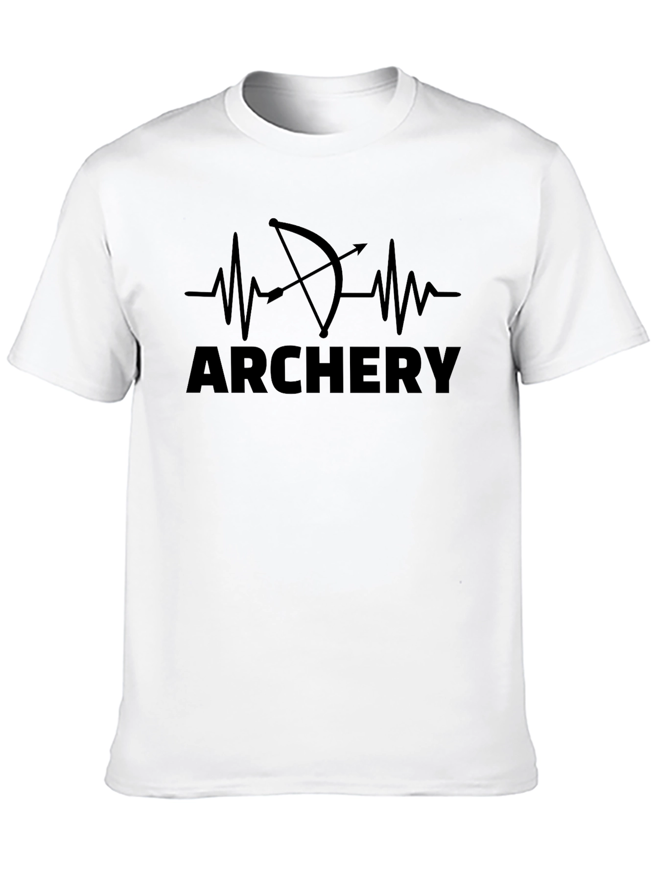 Archery Heartbeat Graphic Tee - Black Cotton T-Shirt