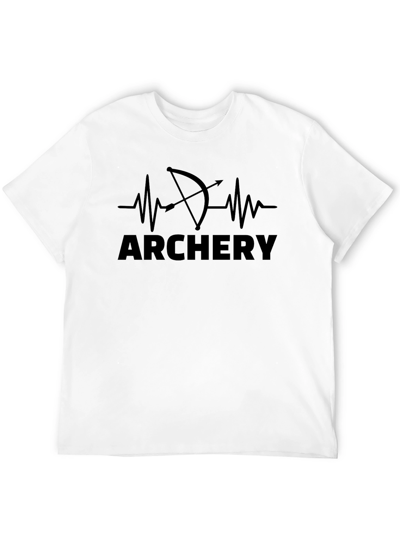Archery Heartbeat Graphic Tee - Black Cotton T-Shirt