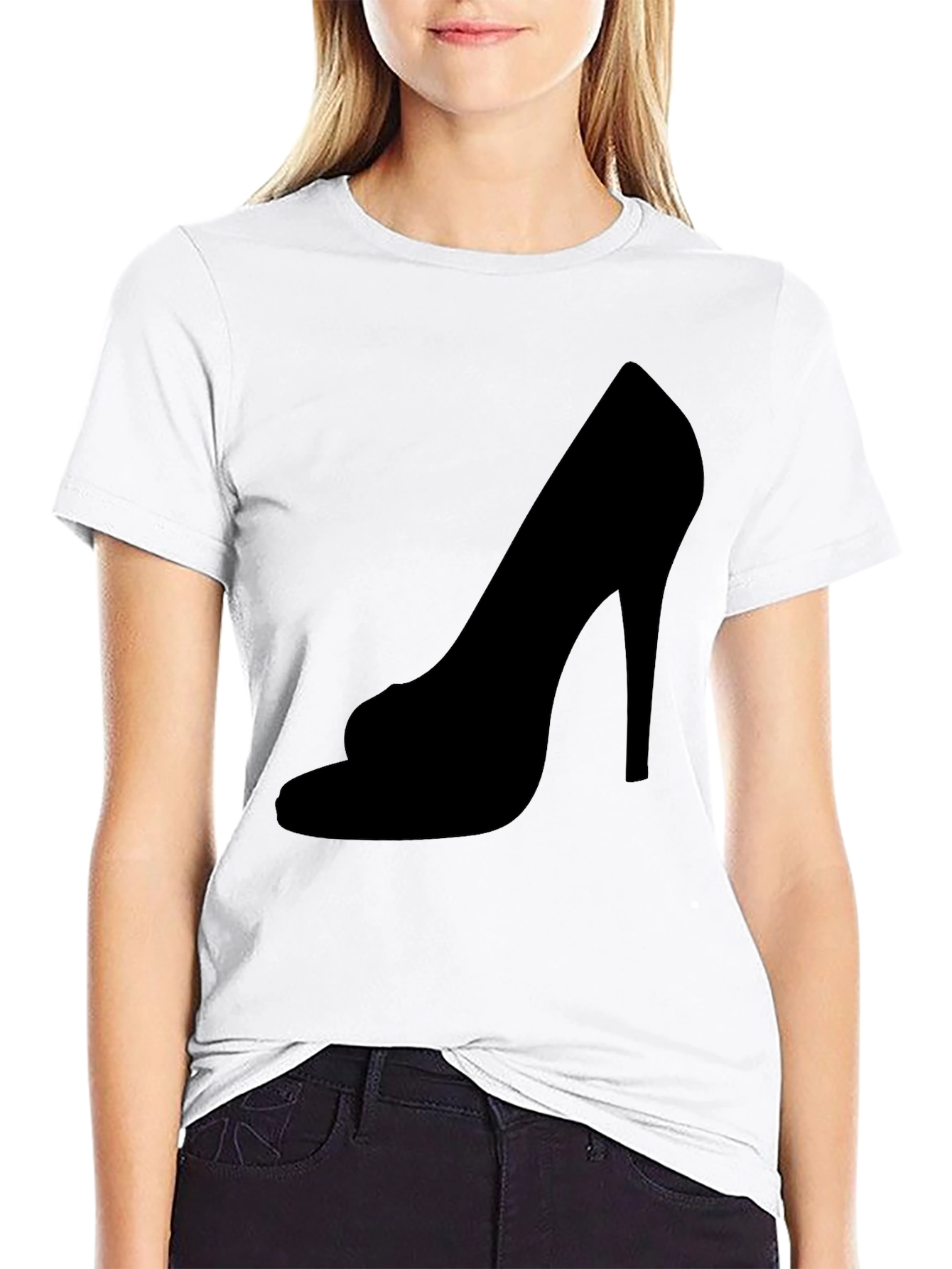 High Heel Silhouette Black T-Shirt