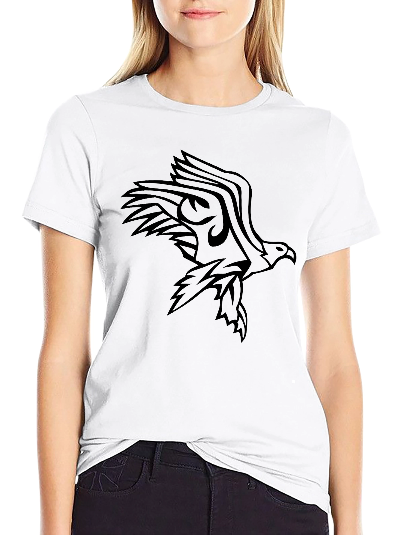 Mens Black Eagle Graphic Tee - Stylish & Bold