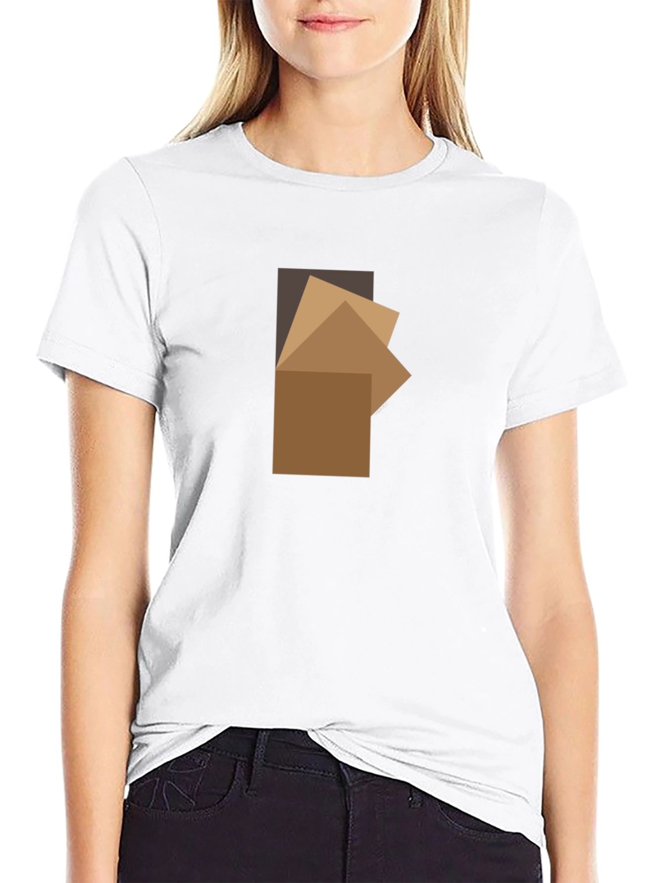 Abstract Squares Graphic Black T-Shirt