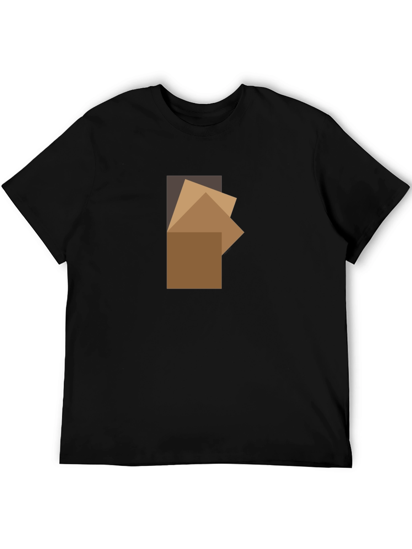 Abstract Squares Graphic Black T-Shirt