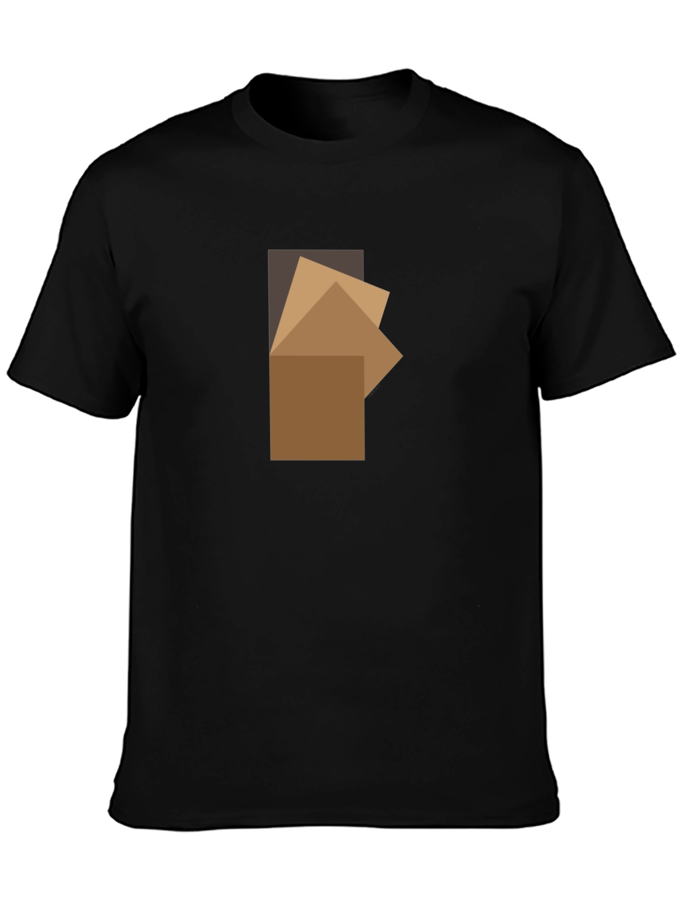 Abstract Squares Graphic Black T-Shirt