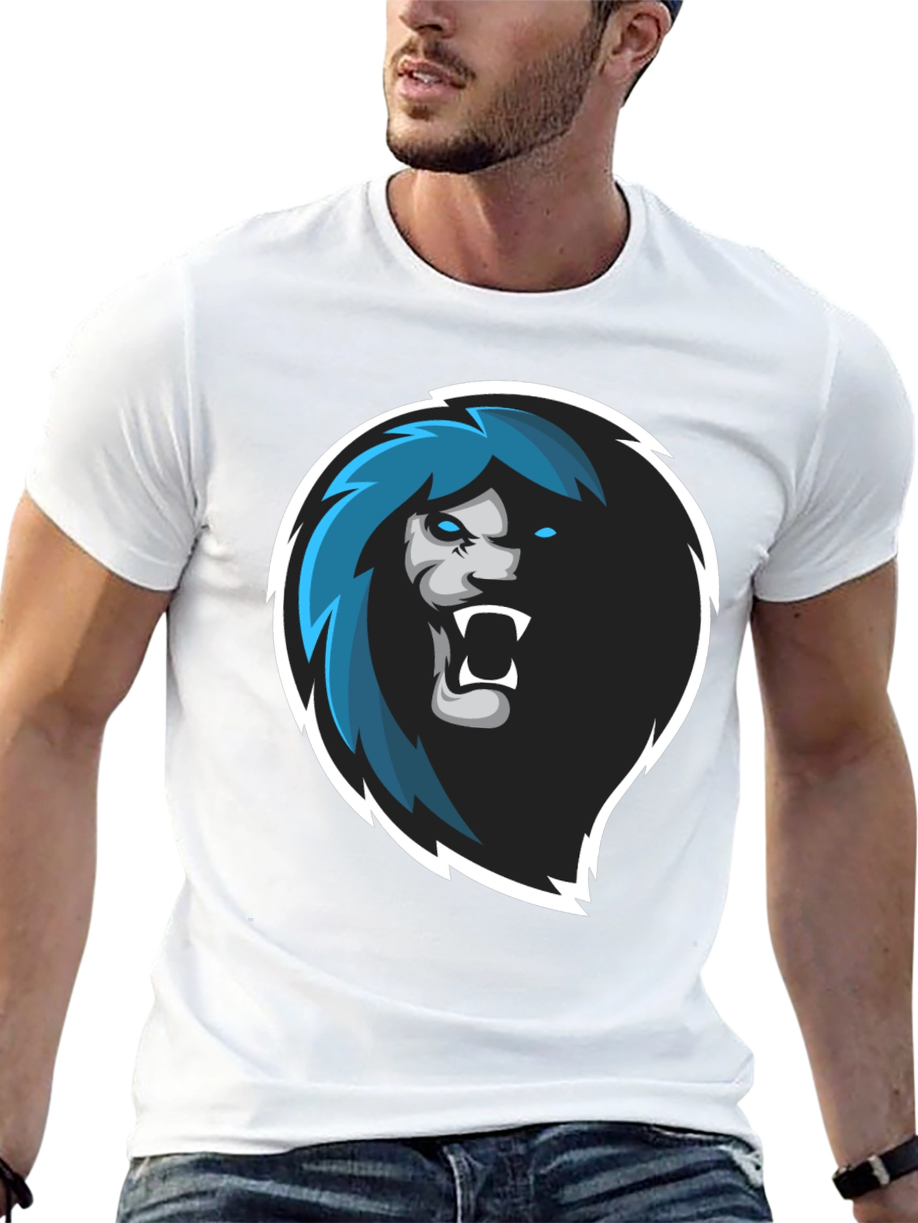Lion Head Graphic Black T-Shirt