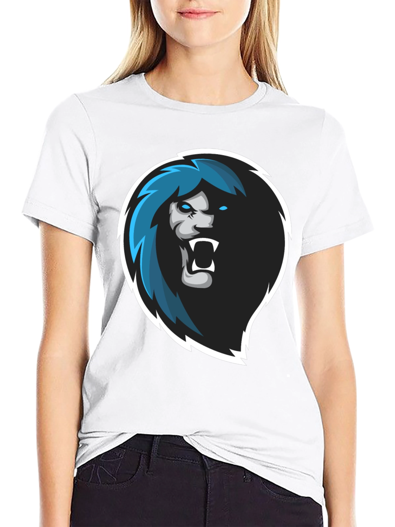Lion Head Graphic Black T-Shirt